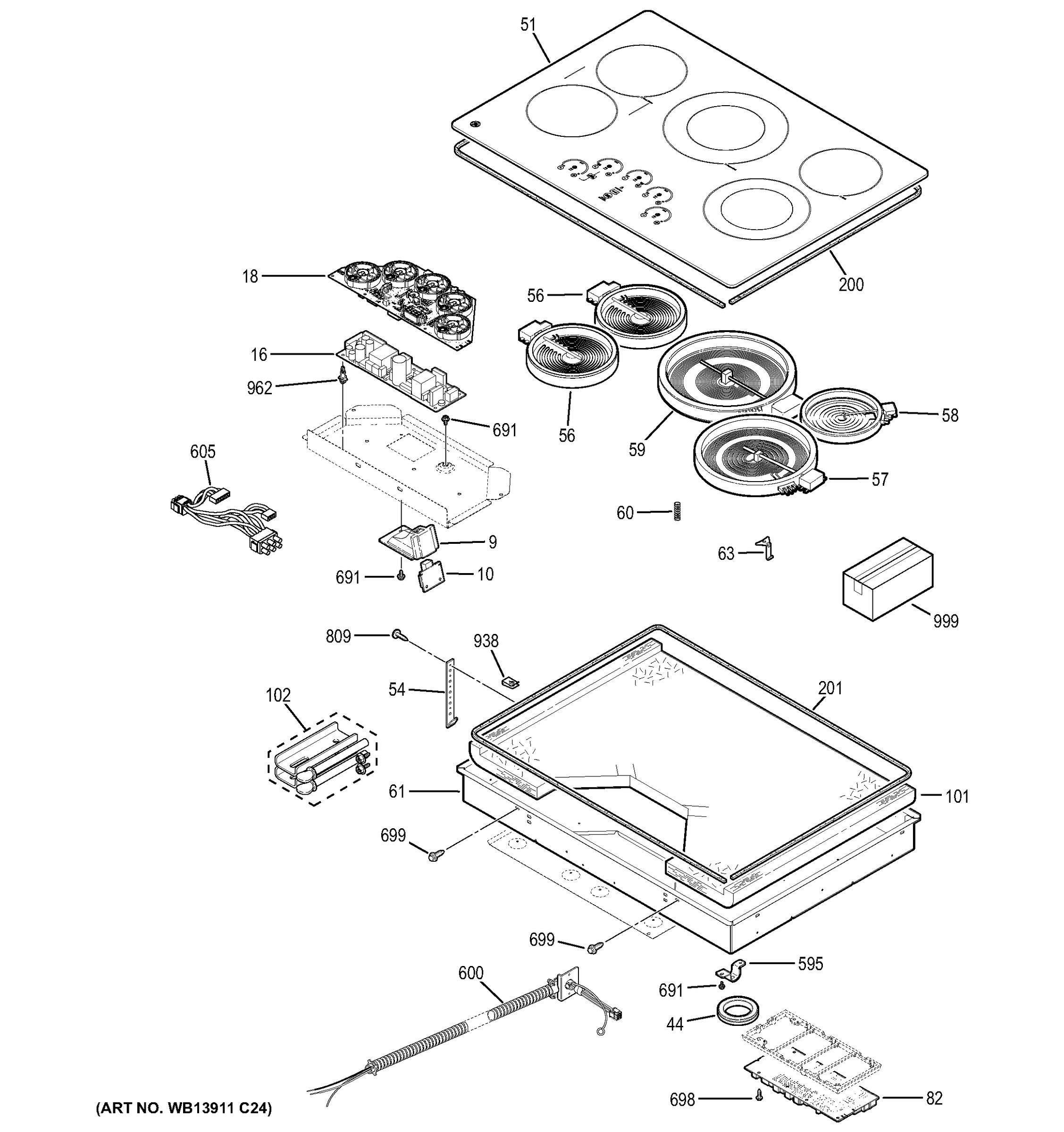 CONTROL PANEL & COOKTOP