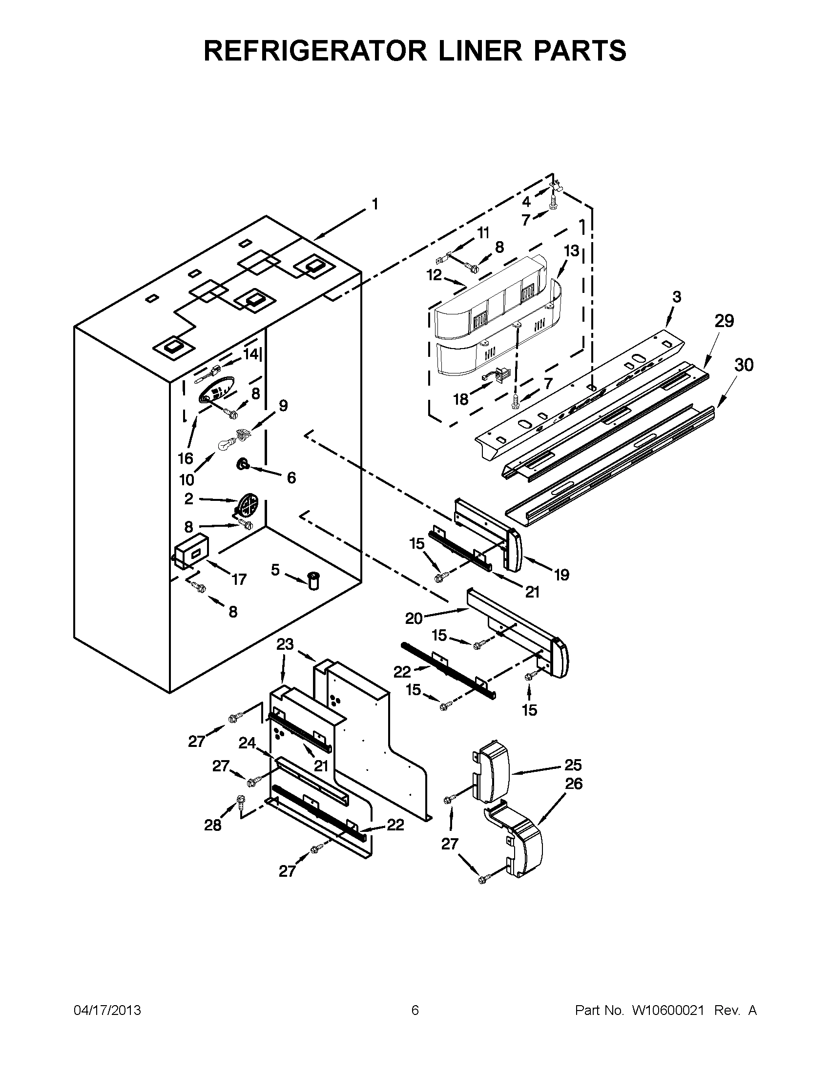 03 - REFRIGERATOR LINER PARTS