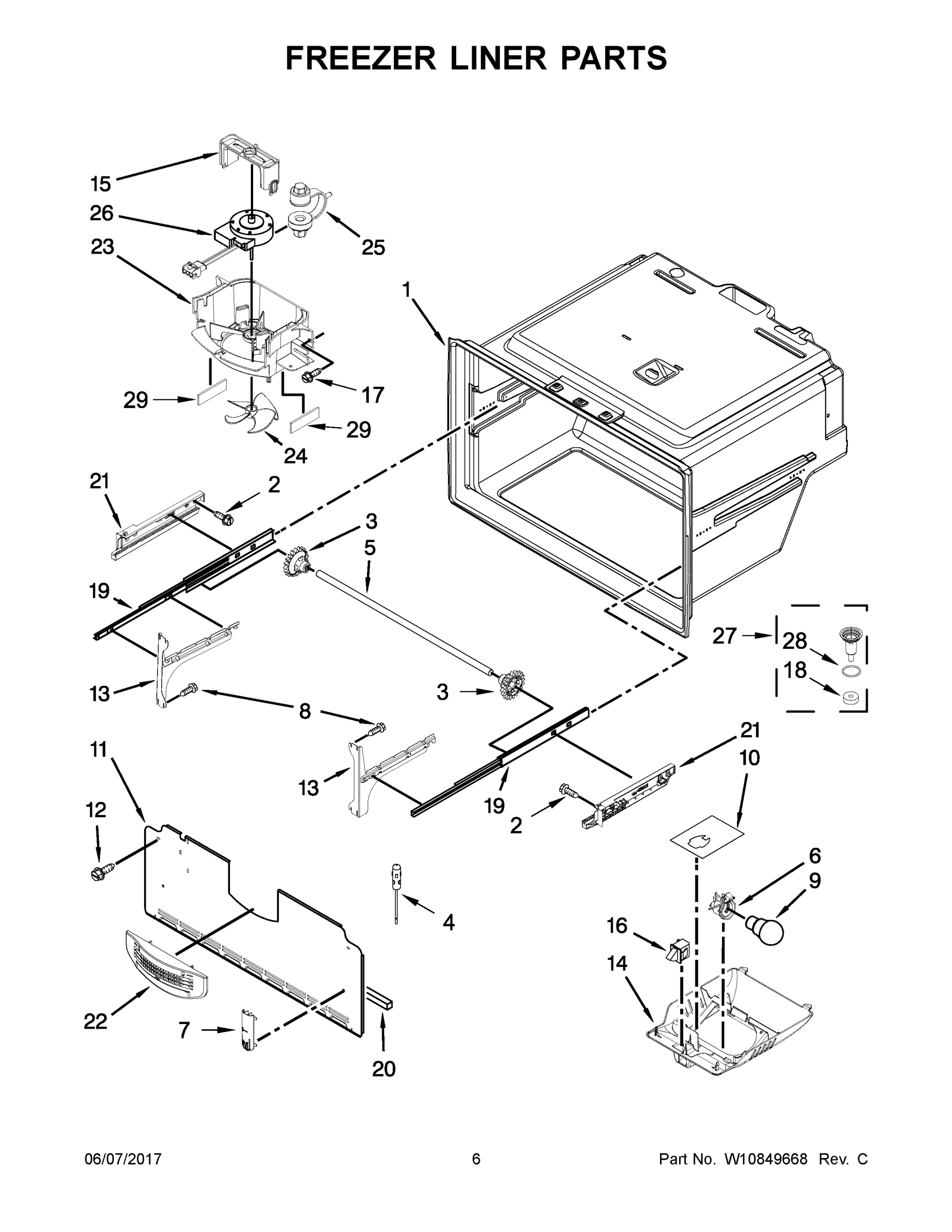 04 - FREEZER LINER PARTS