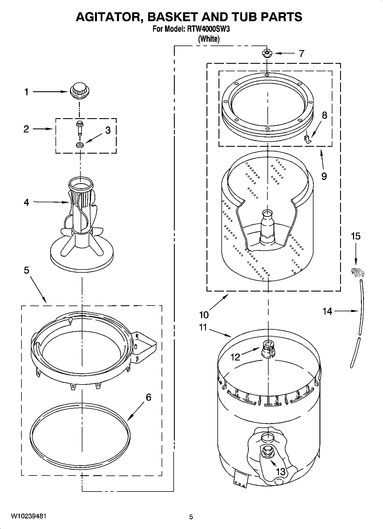 03 - AGITATOR, BASKET AND TUB PARTS
