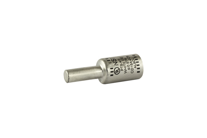 NSI PTS4/0 ALUMINUM, TIN PLATED PIN TERMINAL, 4/0 AWG WIRE SIZE, 2/0 AWG SOLID PIN (AL/CU)