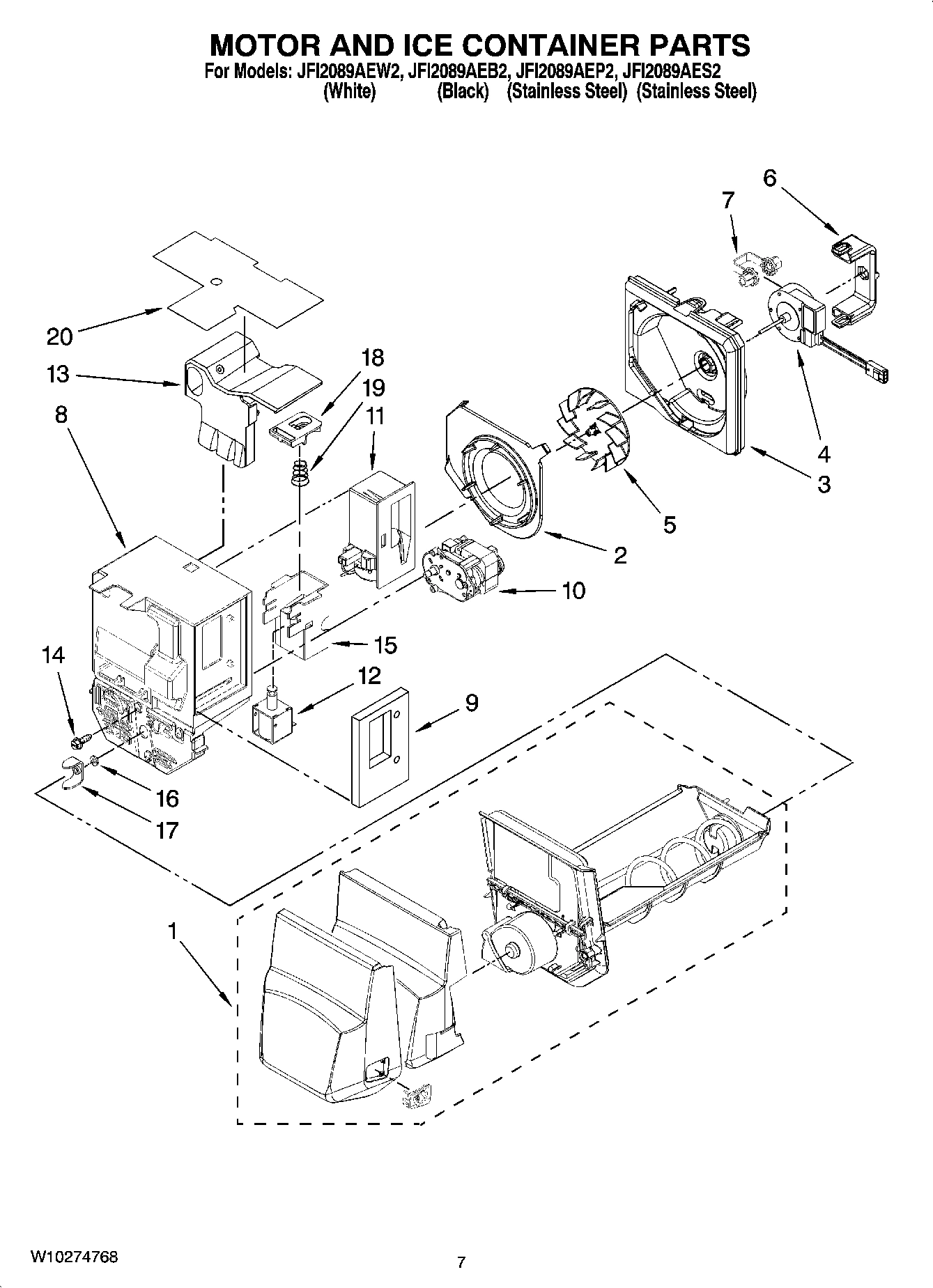 04 - MOTOR AND ICE CONTAINER PARTS