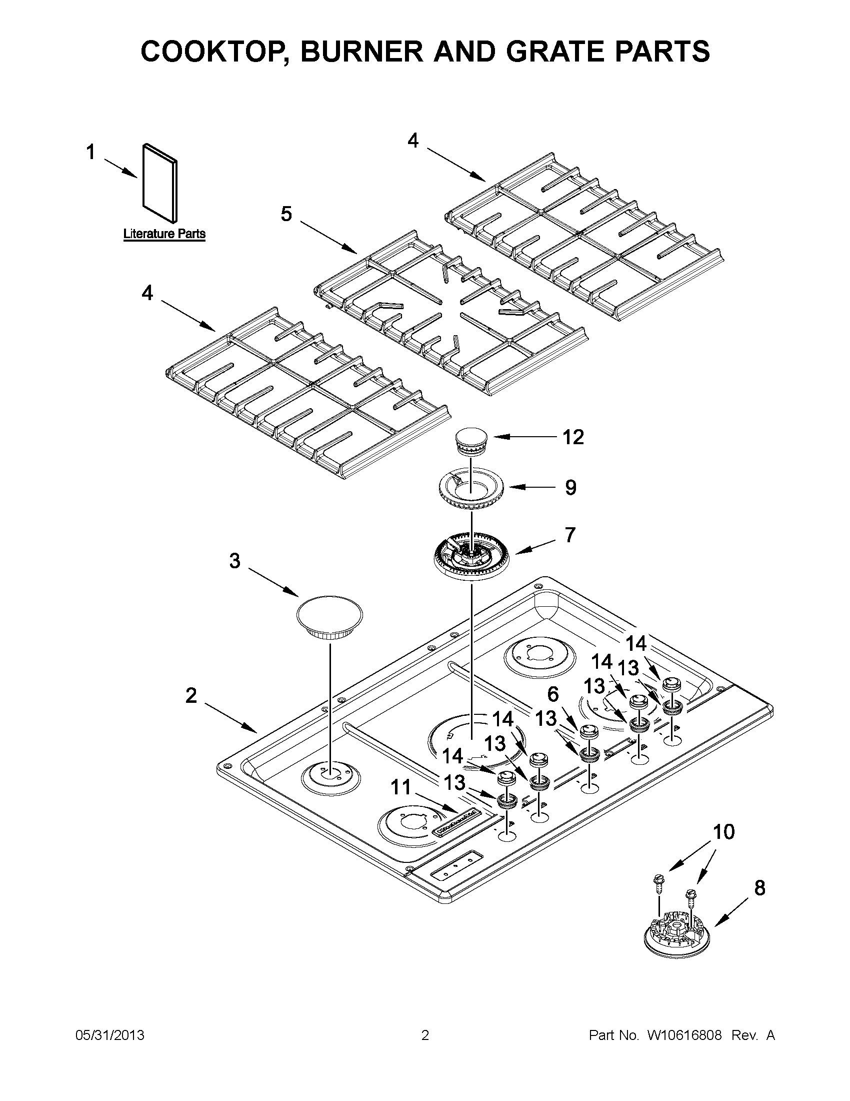 01 - COOKTOP, BURNER AND GRATE PARTS