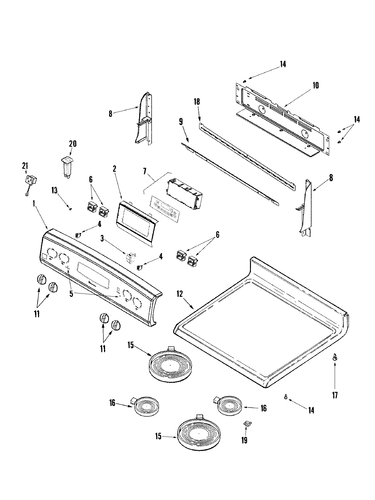 02 - CONTROL PANEL/TOP ASSEMBLY