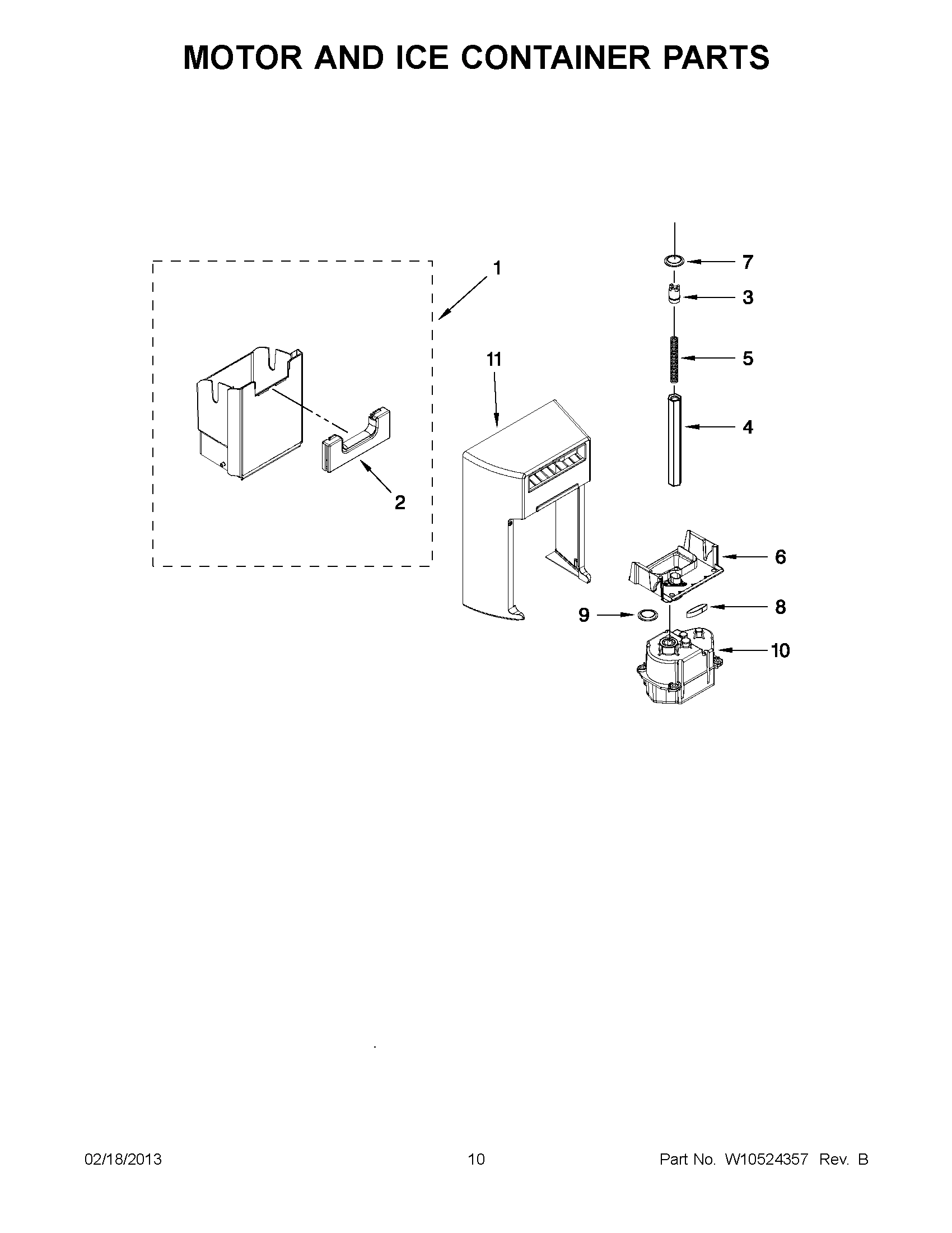 05 - MOTOR AND ICE CONTAINER PARTS