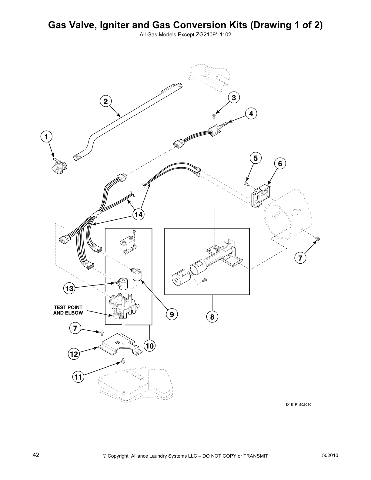 Gas Valve, Igniter and Gas Conversion Kits (Drawing 1 of 2)