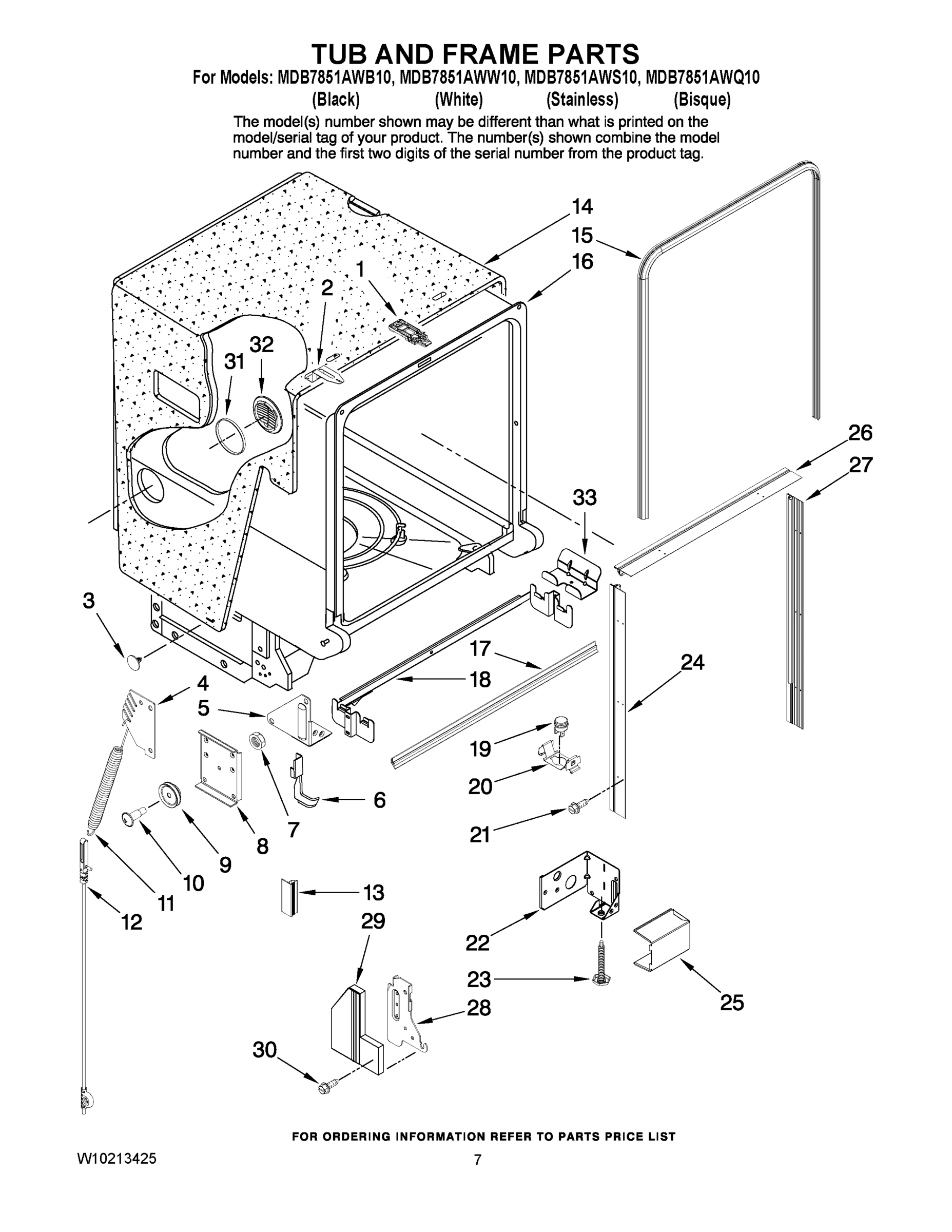 07 - TUB AND FRAME PARTS