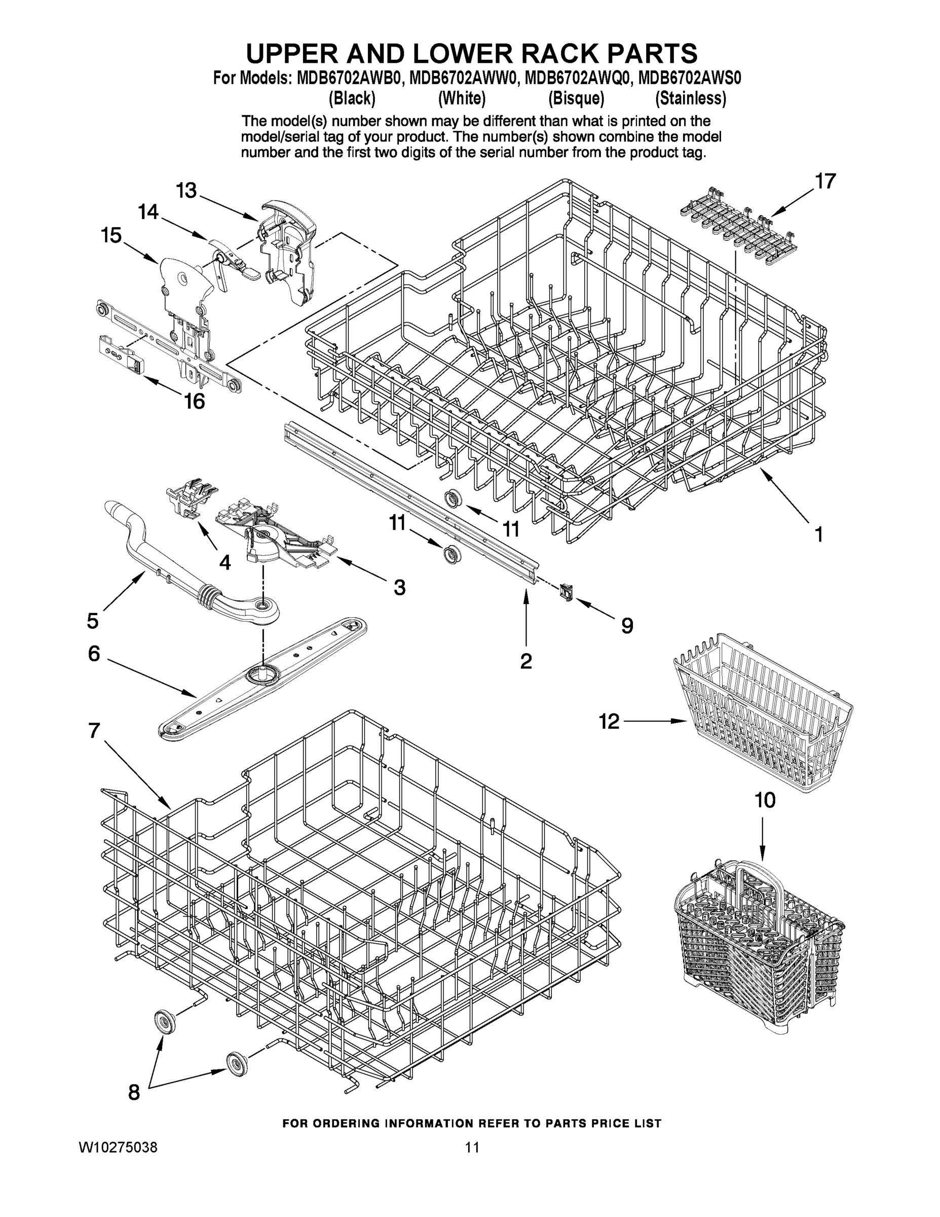 09 - UPPER AND LOWER RACK PARTS