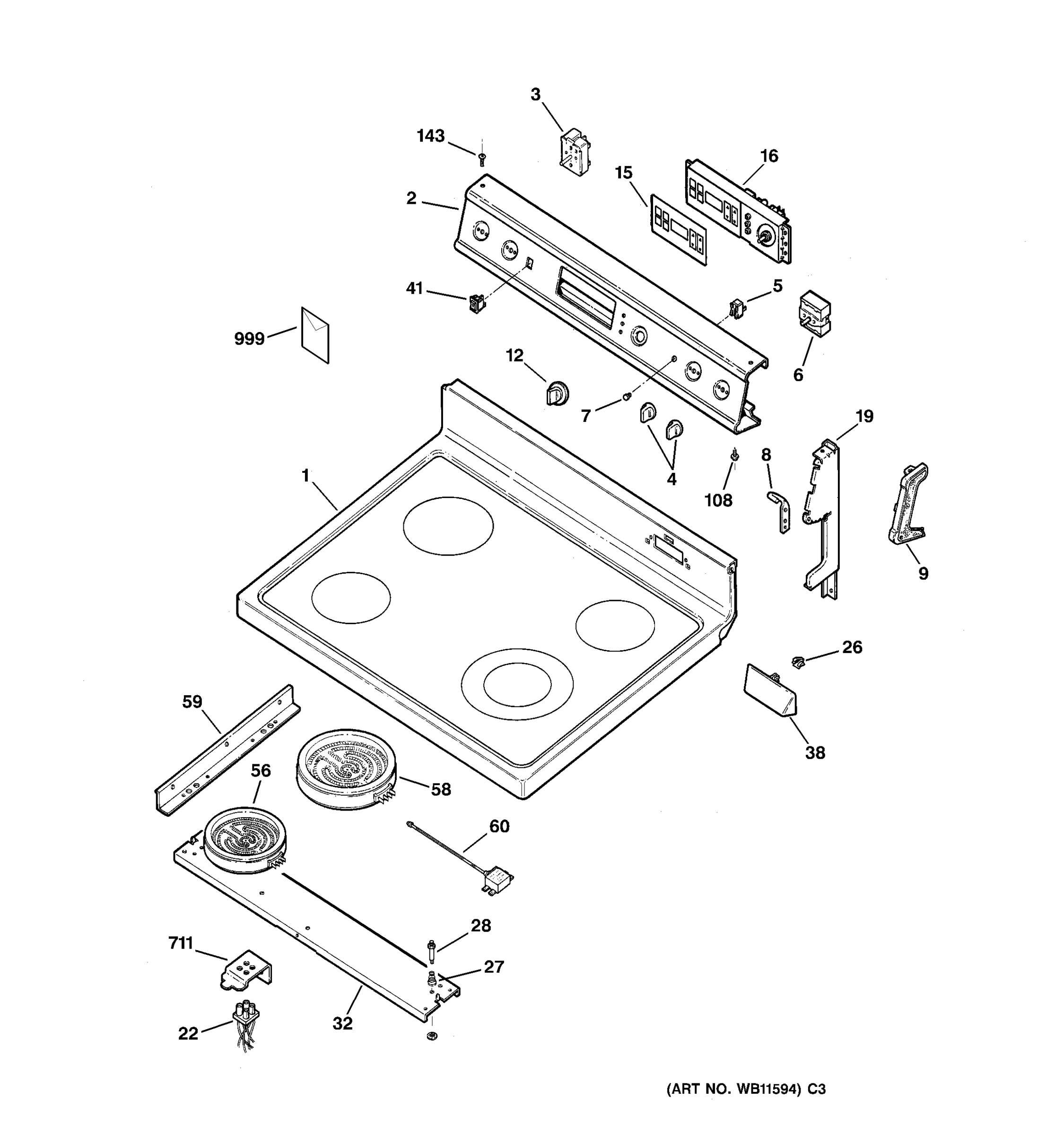 CONTROL PANEL & COOKTOP