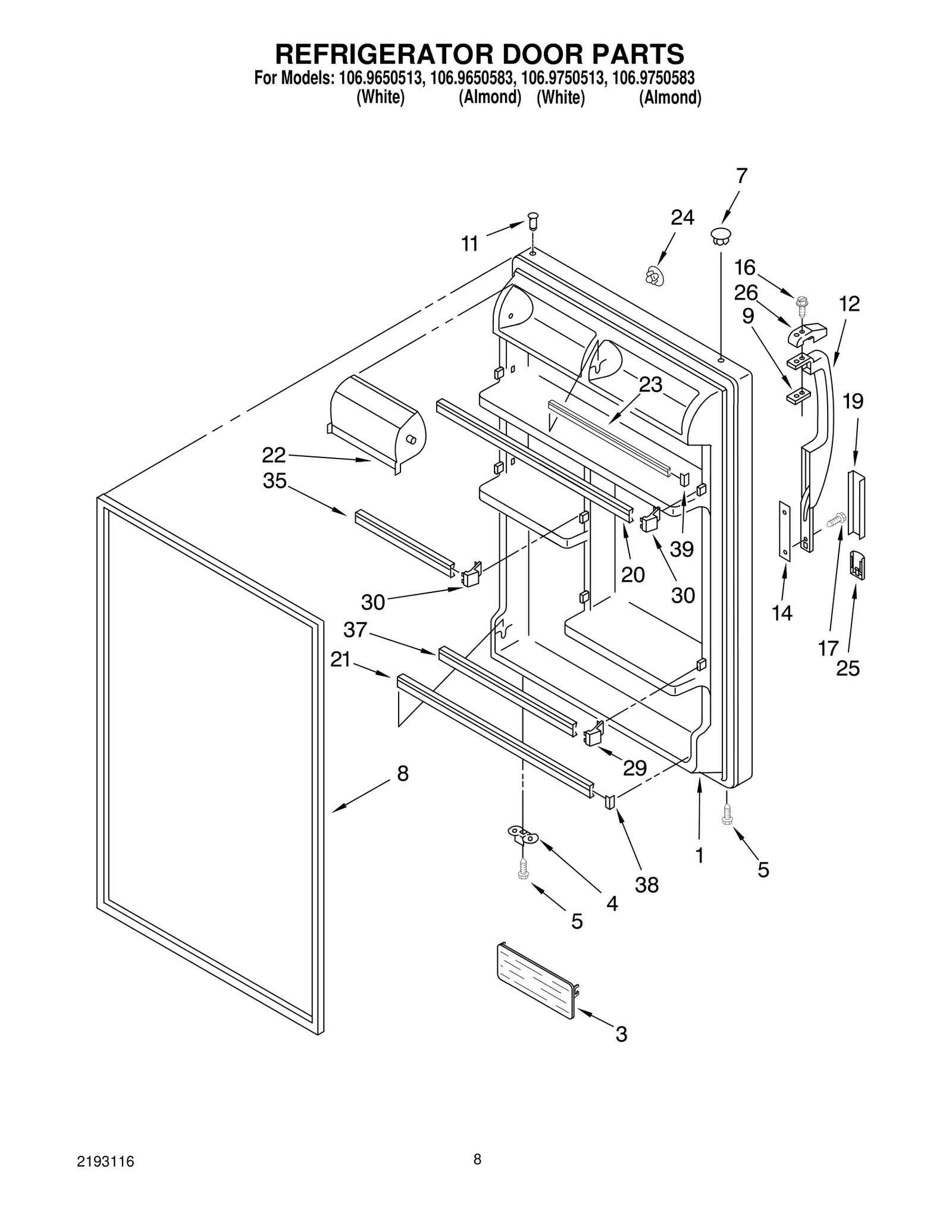REFRIGERATOR DOOR PARTS