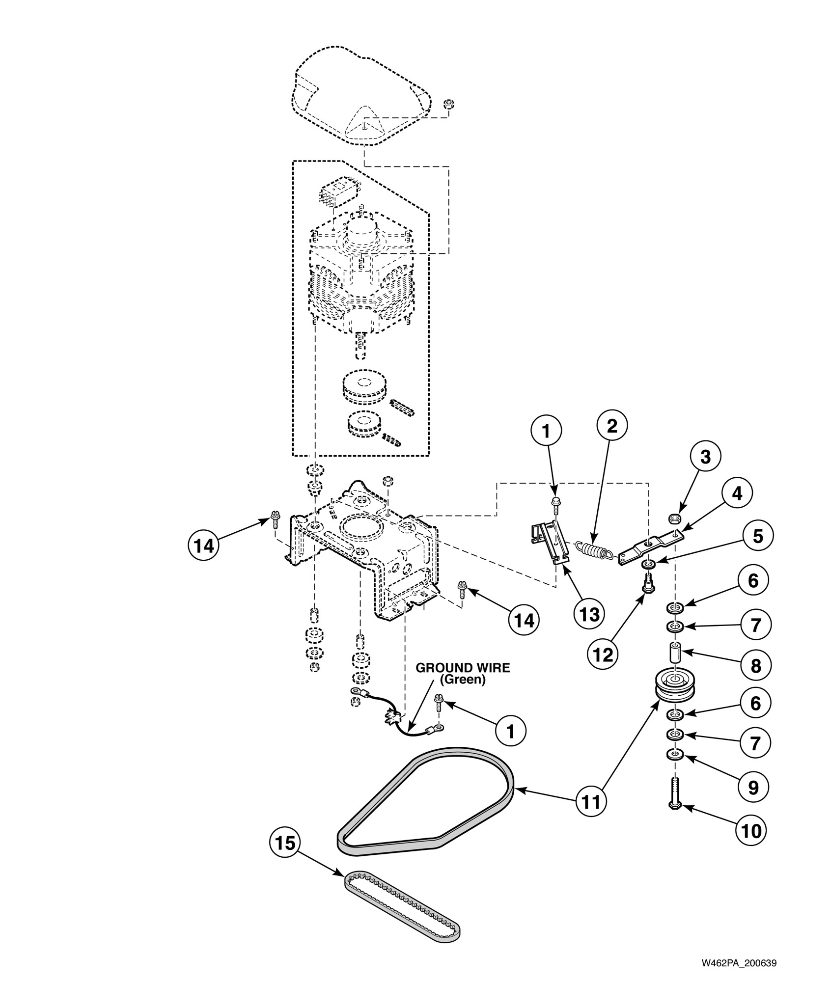 Belts and Idler Assembly - Models Through Serial No. C3486773