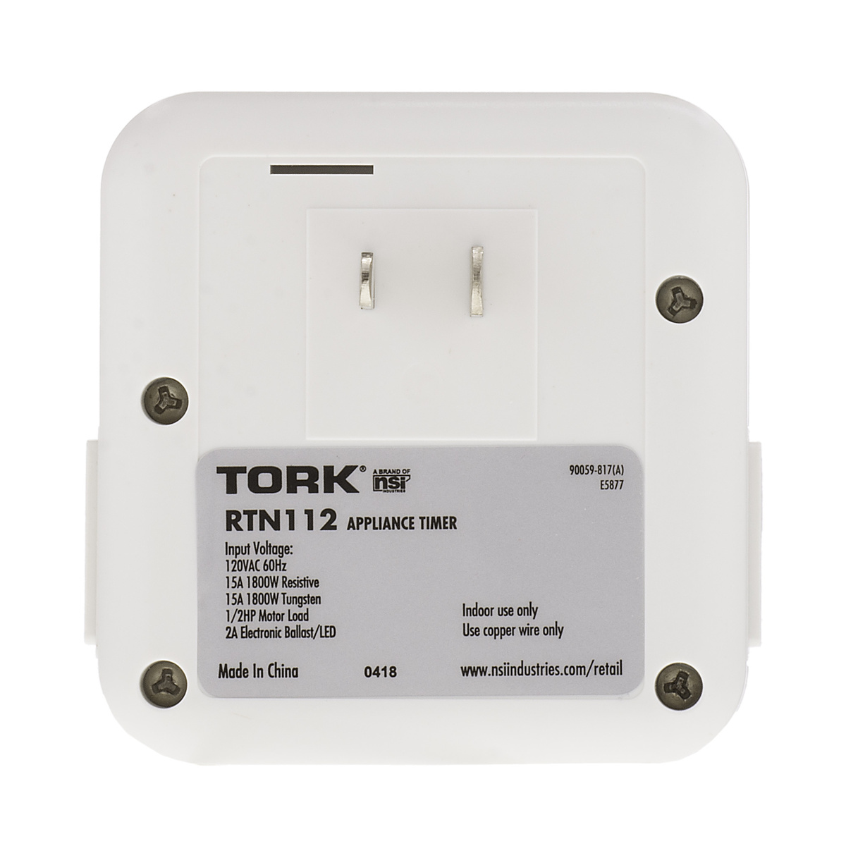 TORK WFIP2EM Dual Outlet Indoor Wi-Fi Smart Plug with Energy Monitoring -  NSI Industries