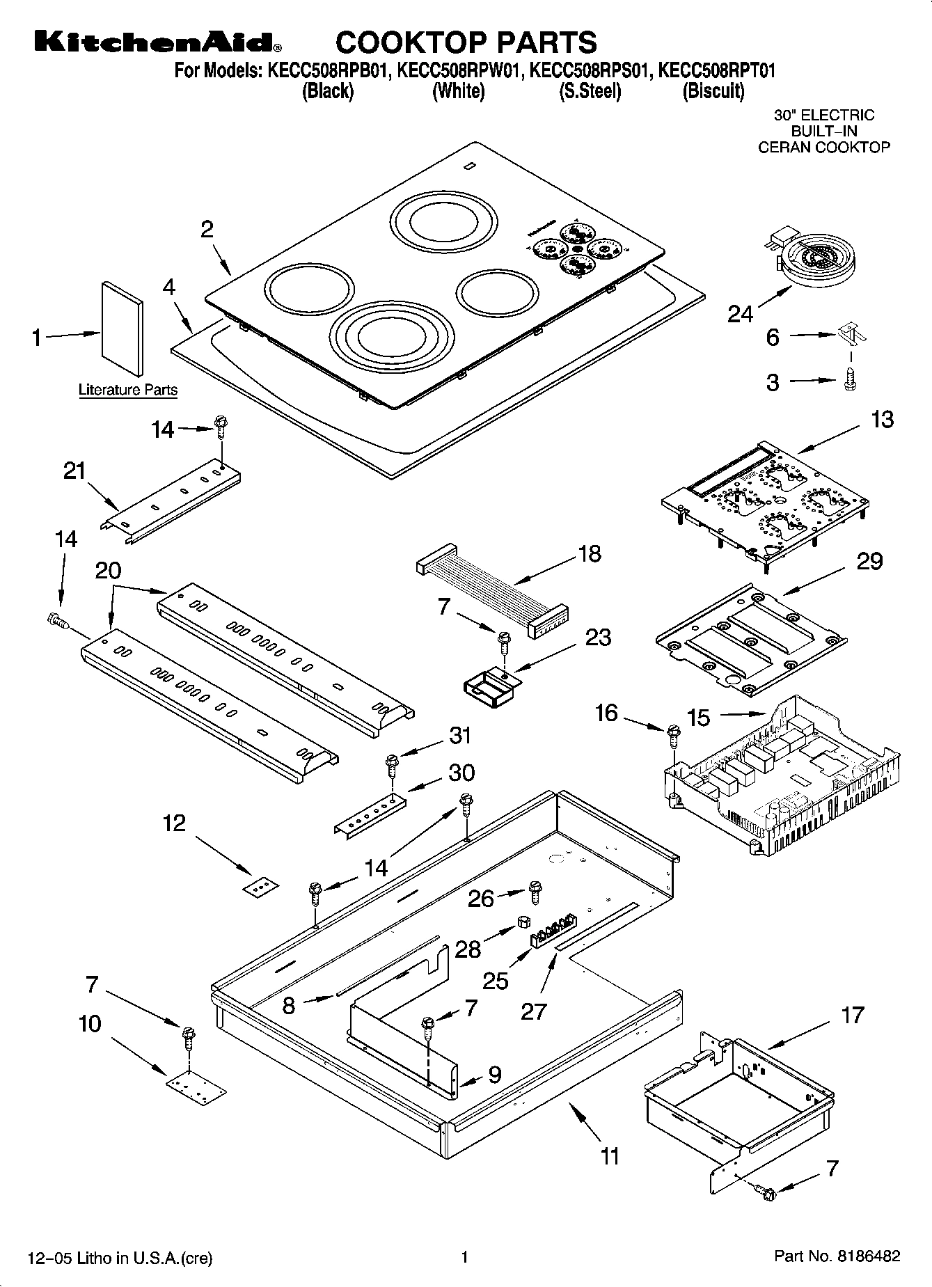 01 - COOKTOP PARTS, OPTIONAL PARTS (NOT INCLUDED)
