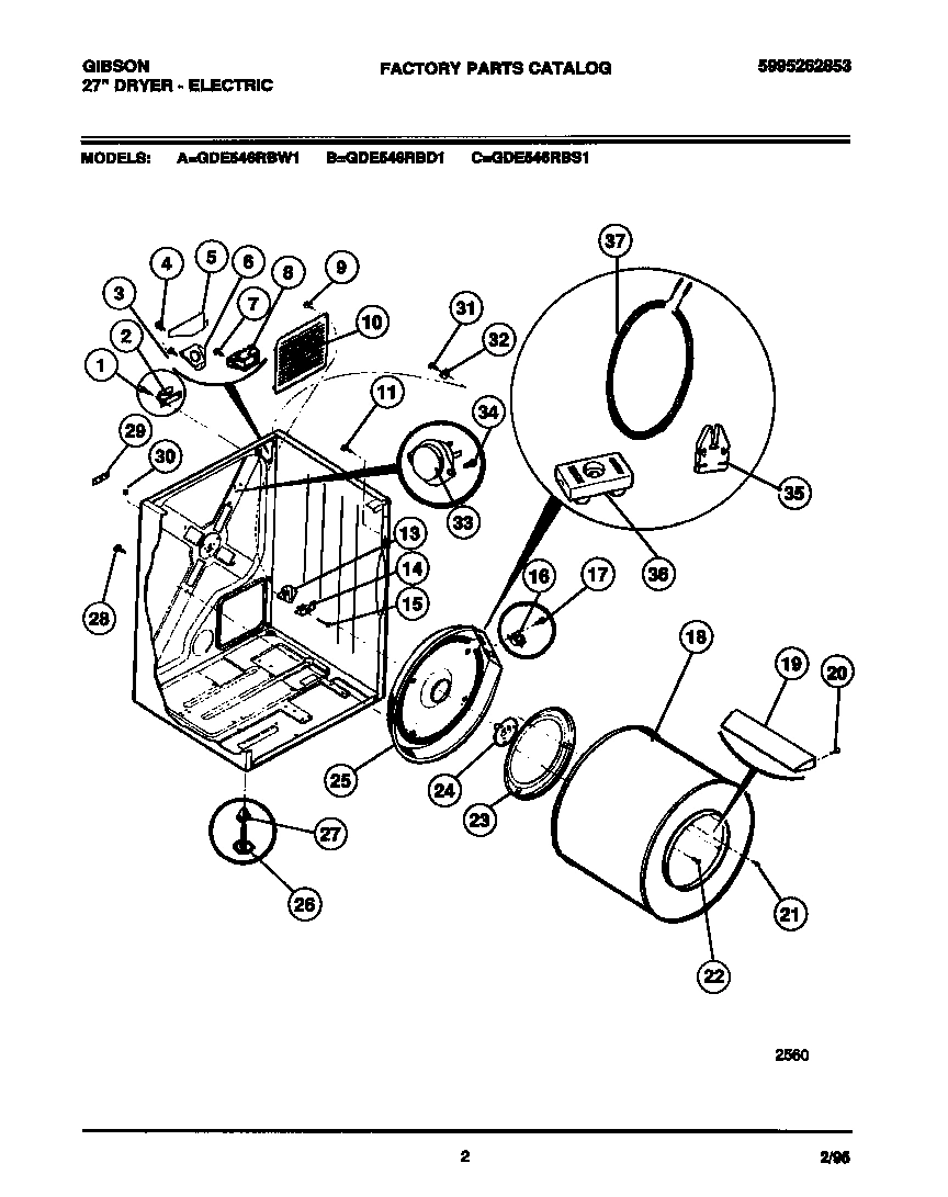 02 - CABINET, DRUM, HEATER ASMY.