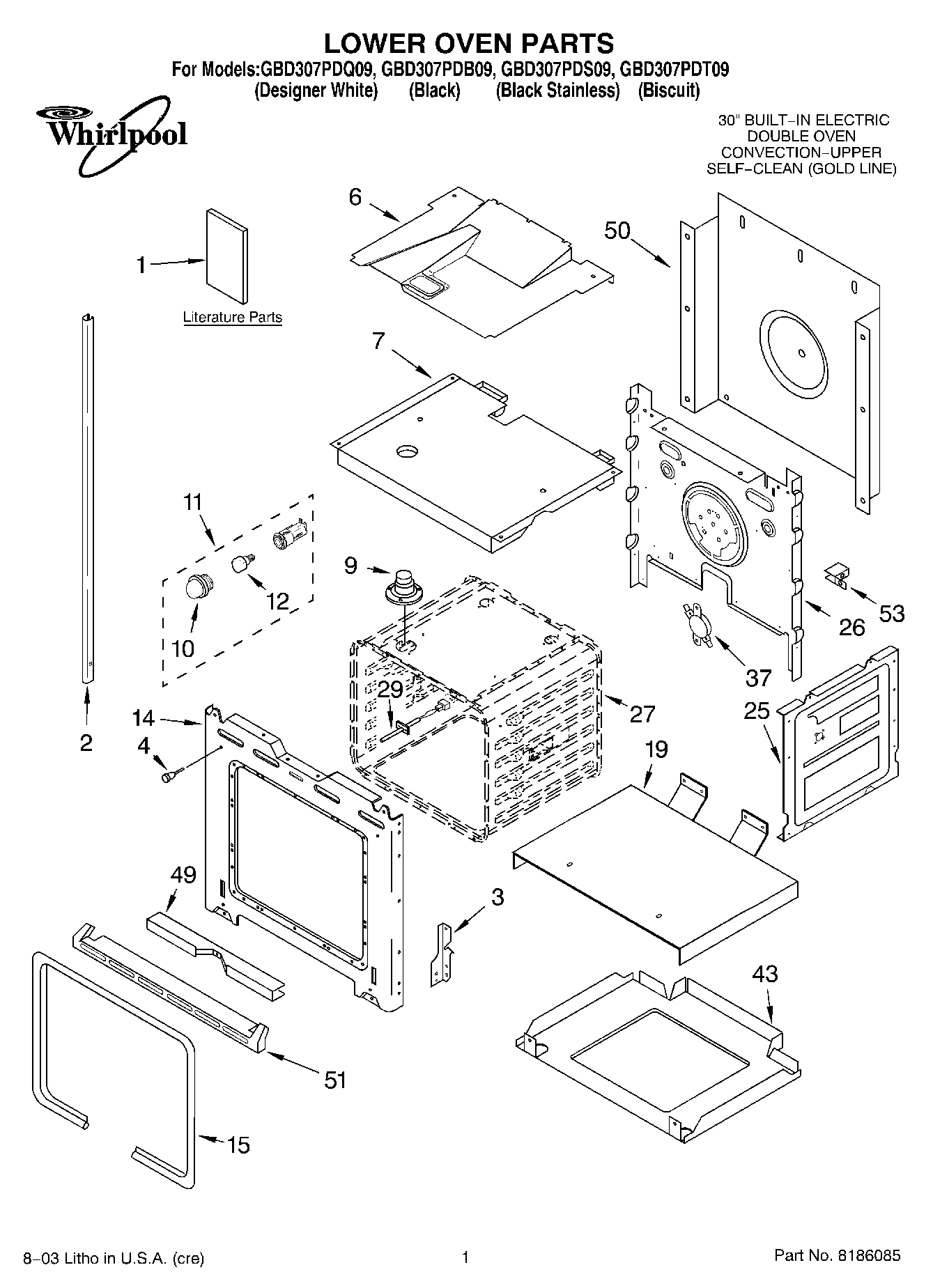 01 - LOWER OVEN PARTS