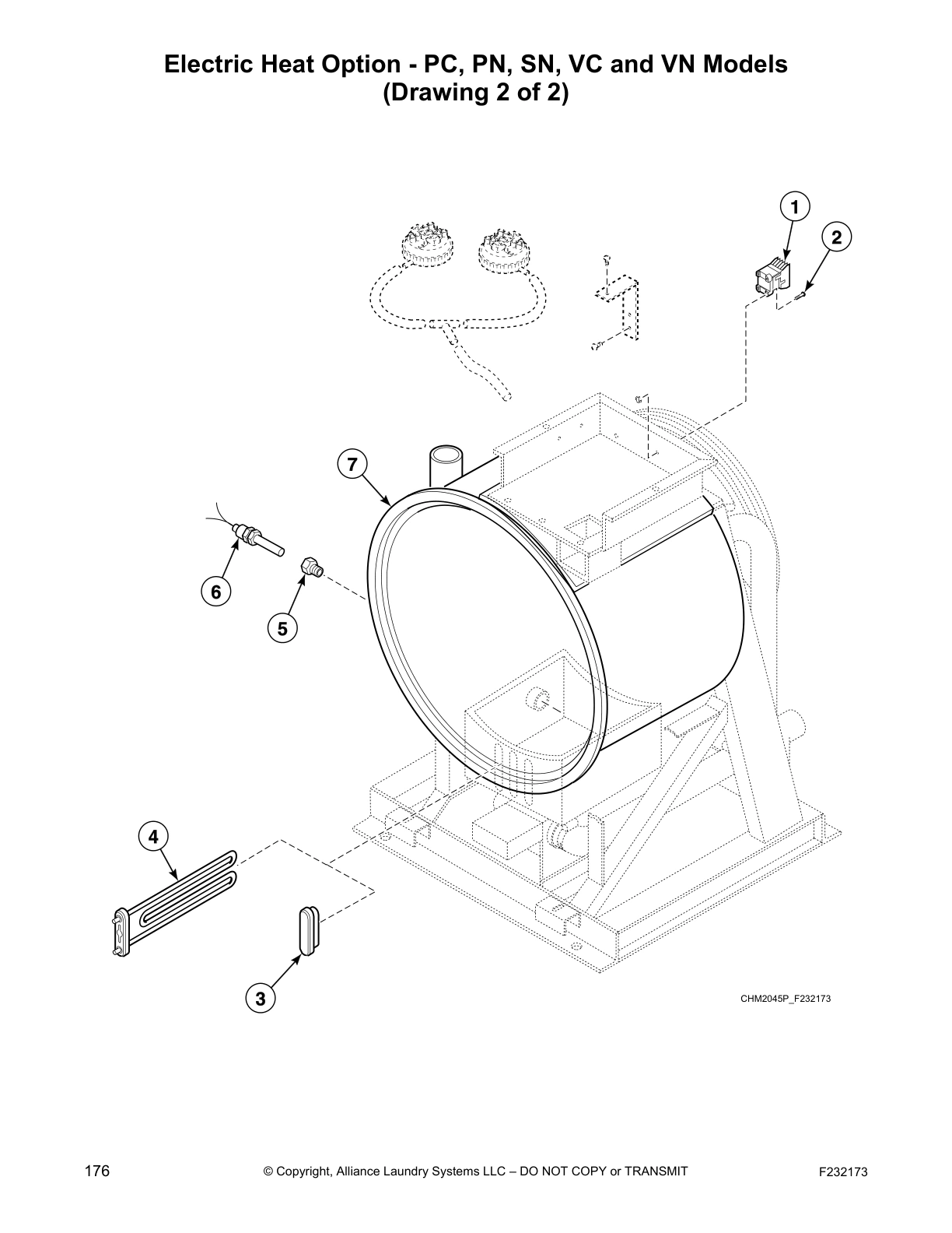 Electric Heat Option - PC, PN, SN, VC and VN Models
(Drawing 2 of 2)