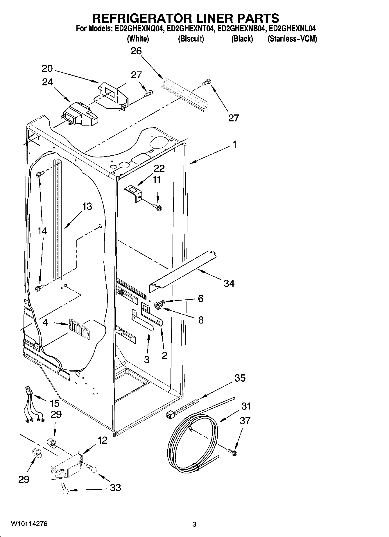 02 - REFRIGERATOR LINER PARTS