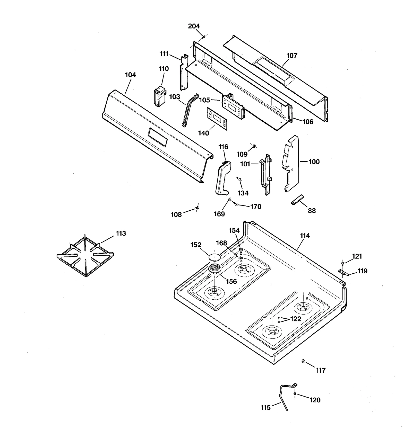 CONTROL PANEL & COOKTOP