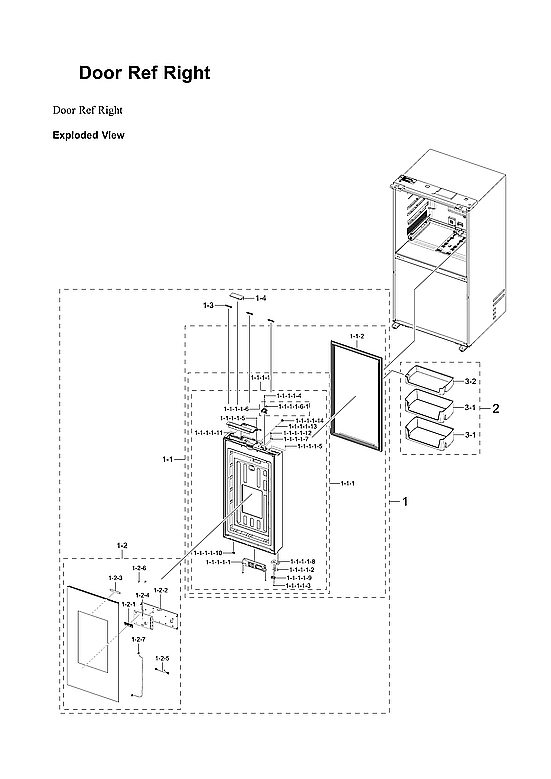 Right Refrigerator Door Parts