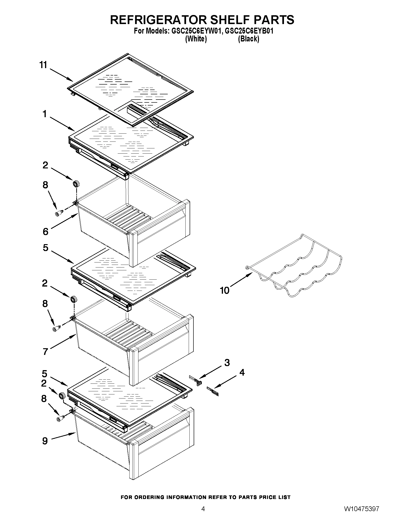 03 - REFRIGERATOR SHELF PARTS