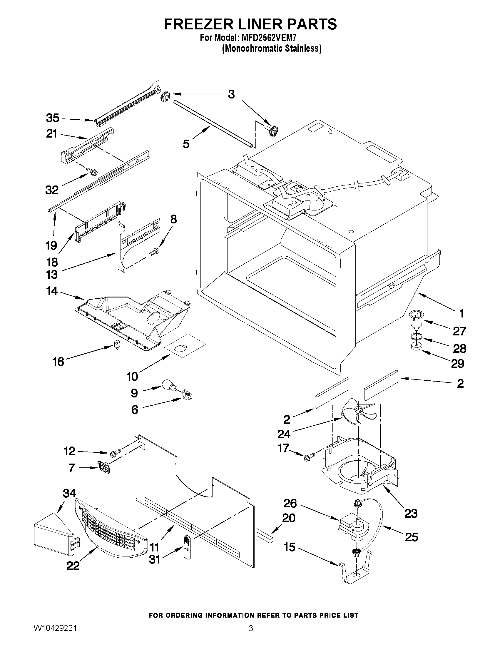 02 - FREEZER LINER PARTS