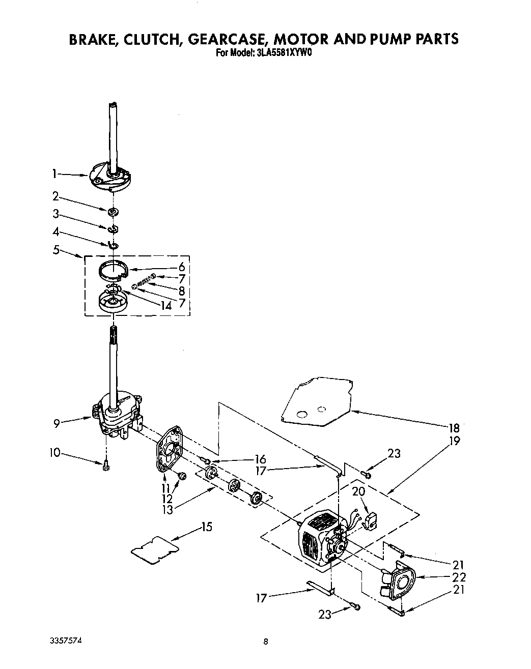 07 - BRAKE, CLUTCH, GEARCASE, MOTOR AND PUMP