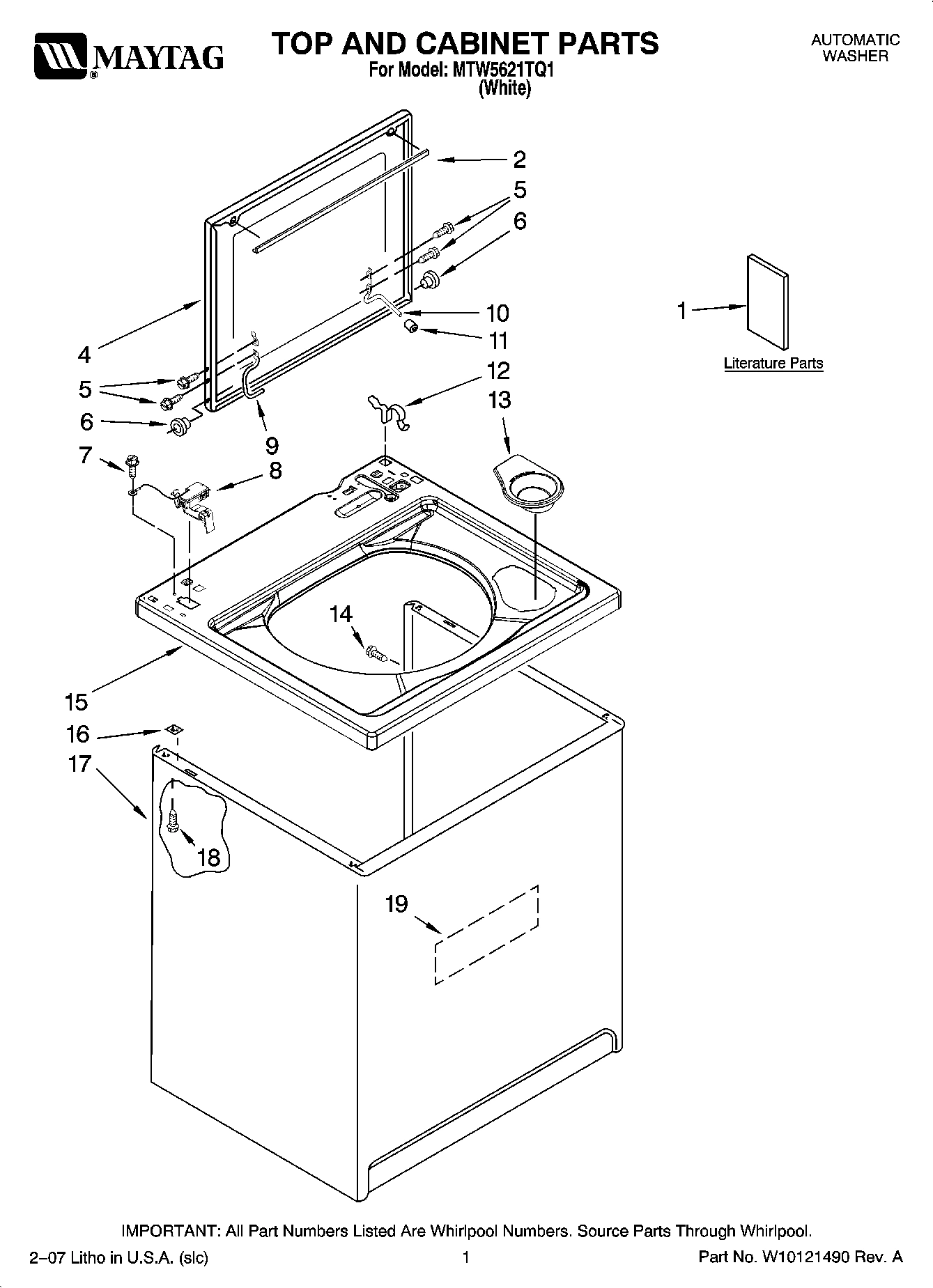 01 - TOP AND CABINET PARTS