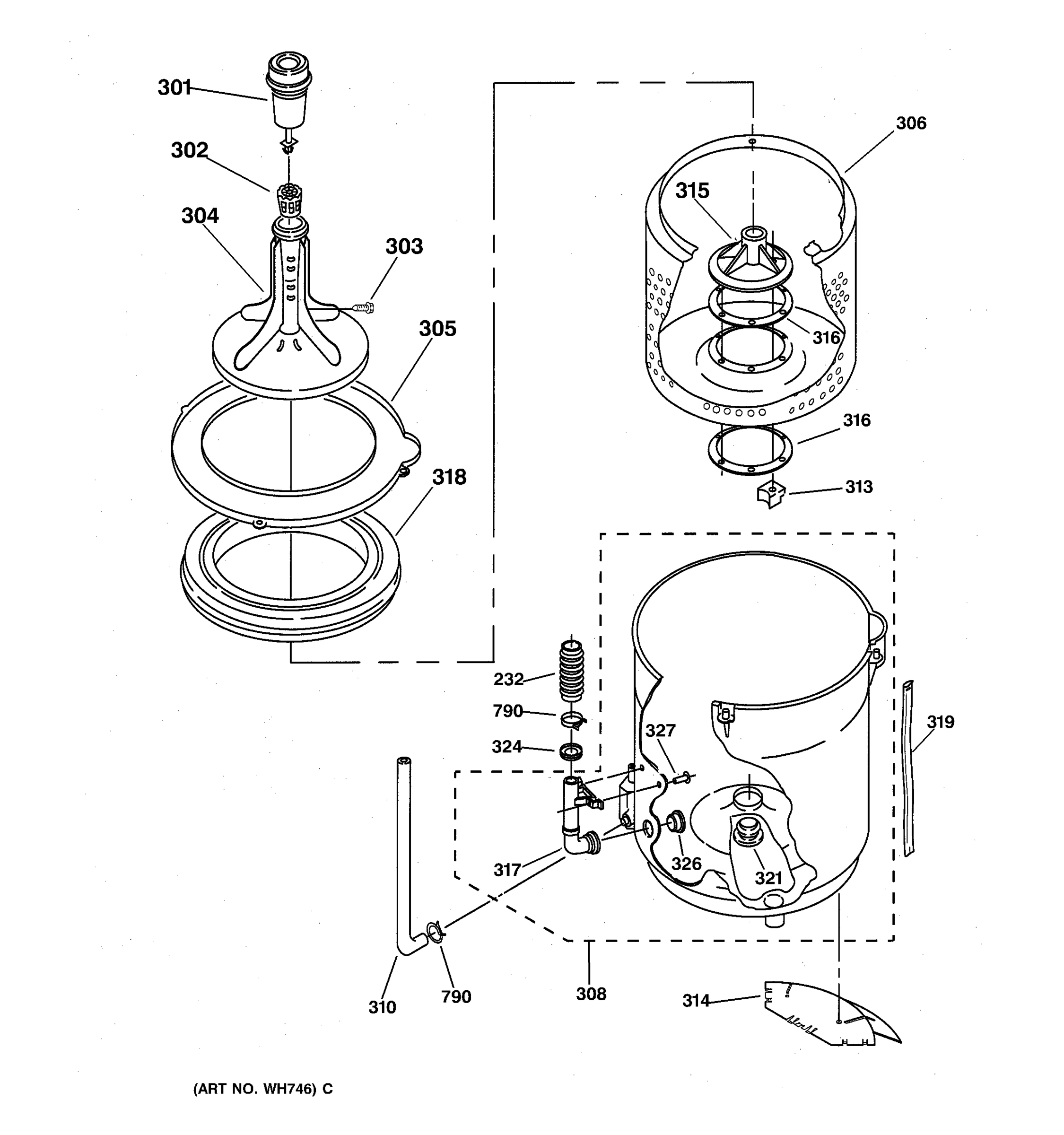 AGITATOR, BASKET & TUB PARTS