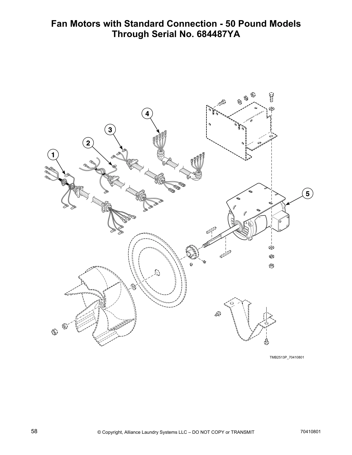 Fan Motors with Standard Connection - 50 Pound Models 
Through Serial No. 684487YA