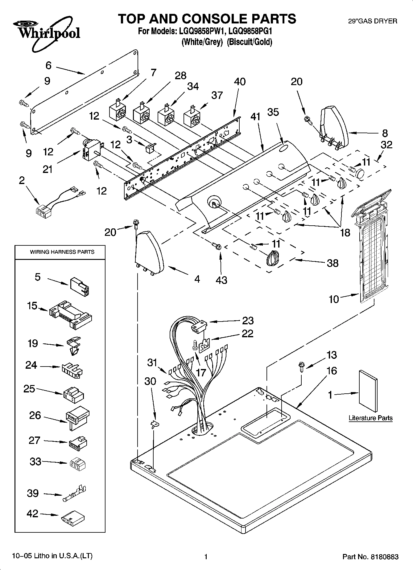 01 - TOP AND CONSOLE PARTS