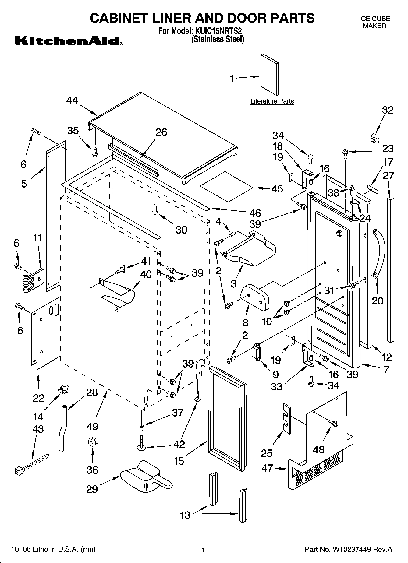 01 - CABINET LINER AND DOOR PARTS