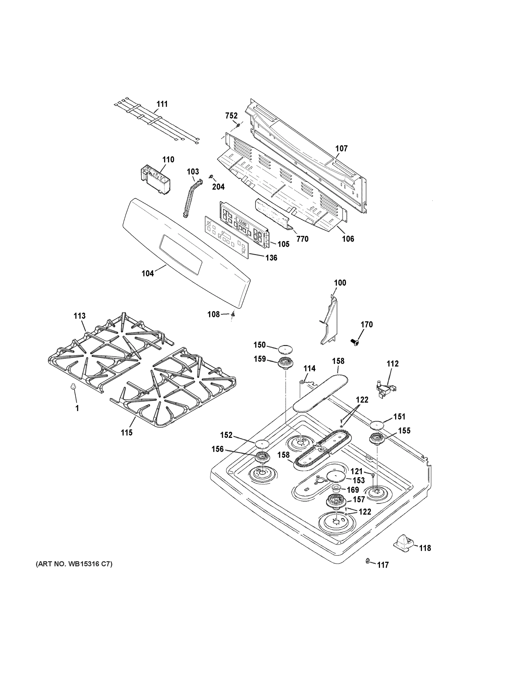 CONTROL PANEL & COOKTOP