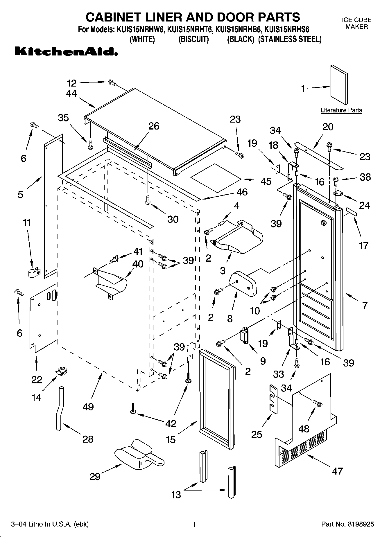 01 - CABINET LINER AND DOOR PARTS