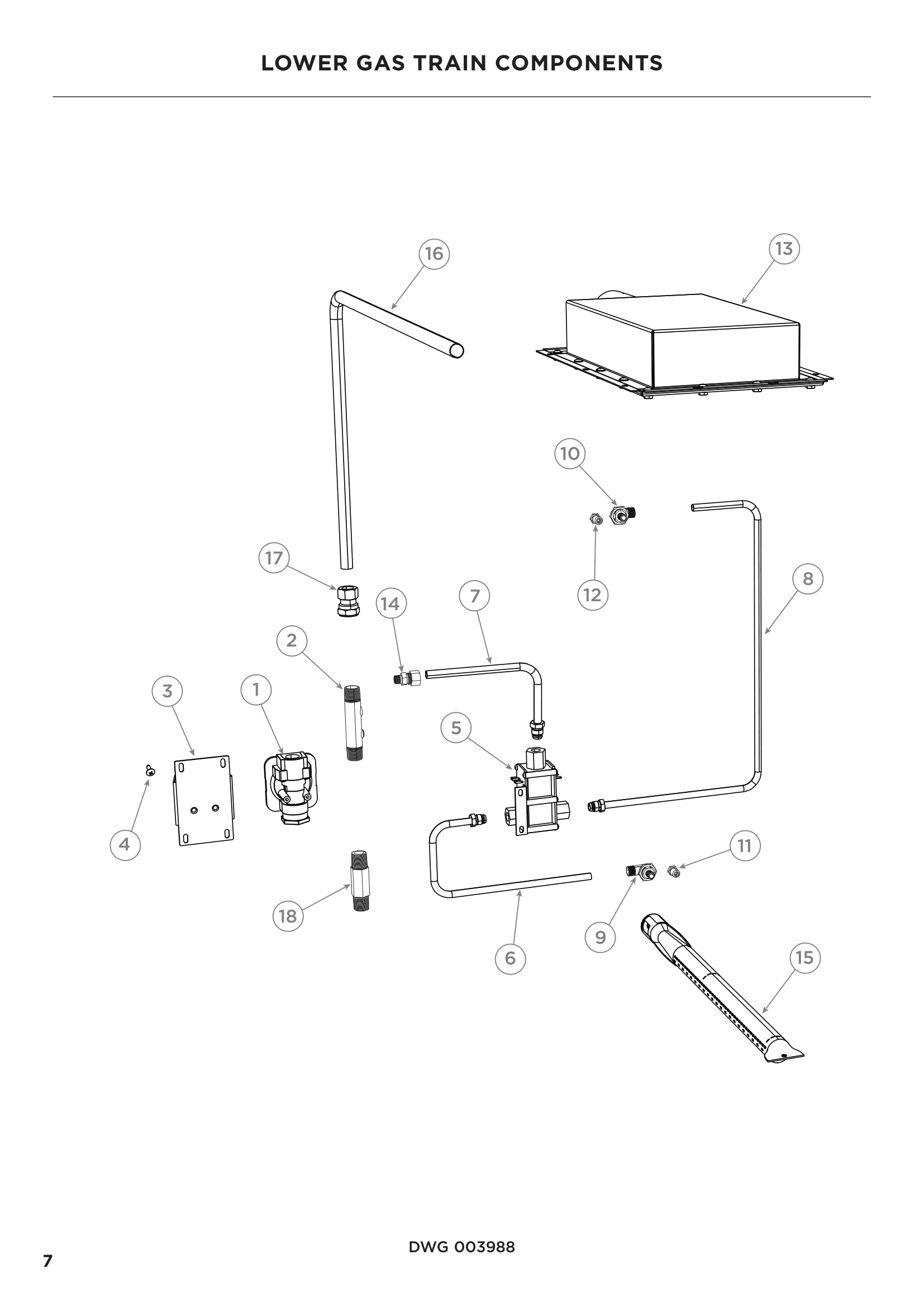 LOWER GAS TRAIN COMPONENTS