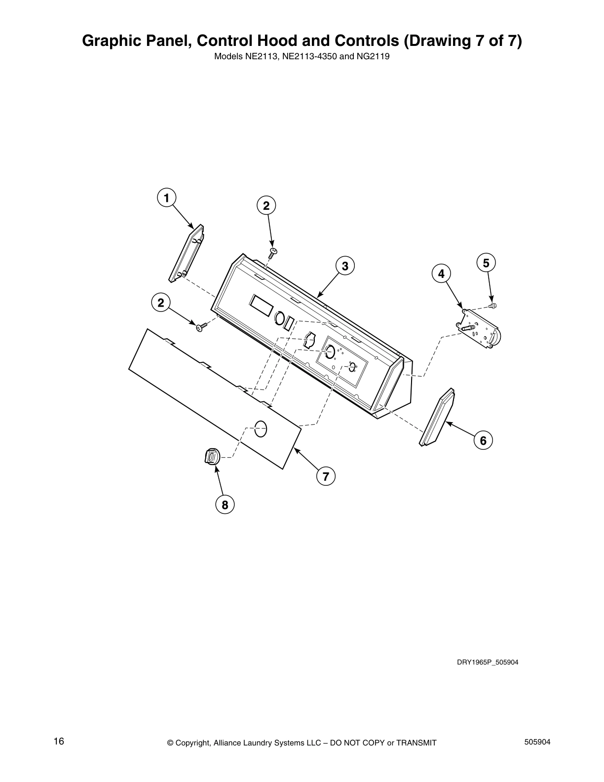 Graphic Panel, Control Hood and Controls (Drawing 7 of 7)