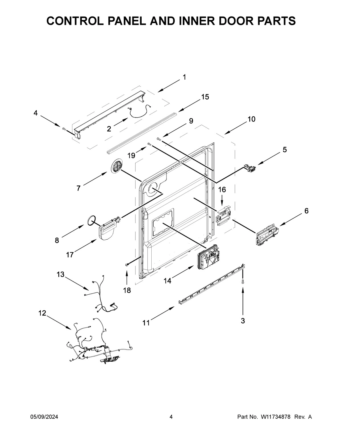 03 - CONTROL PANEL AND INNER DOOR PARTS