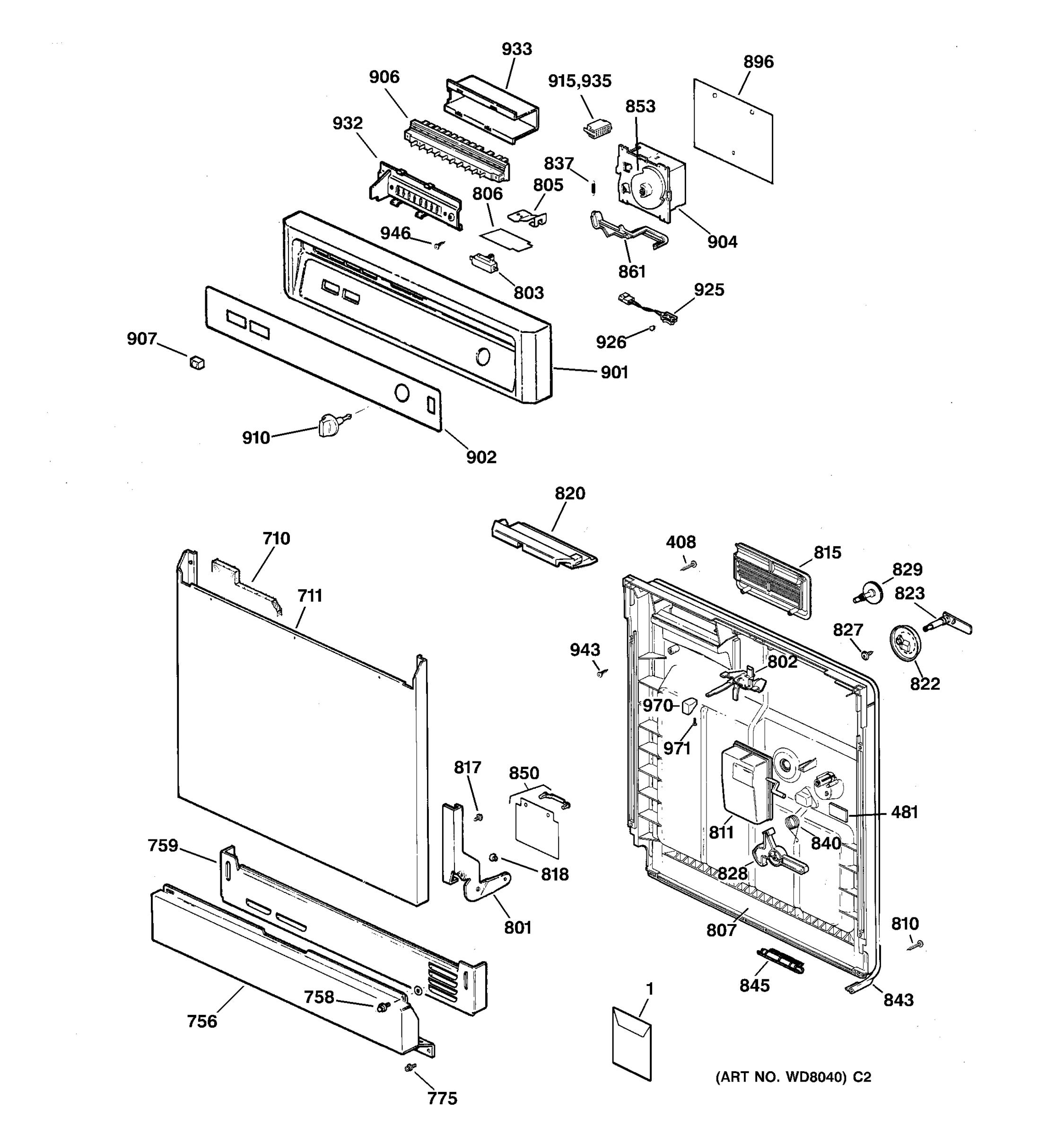 ESCUTCHEON & DOOR ASSEMBLY