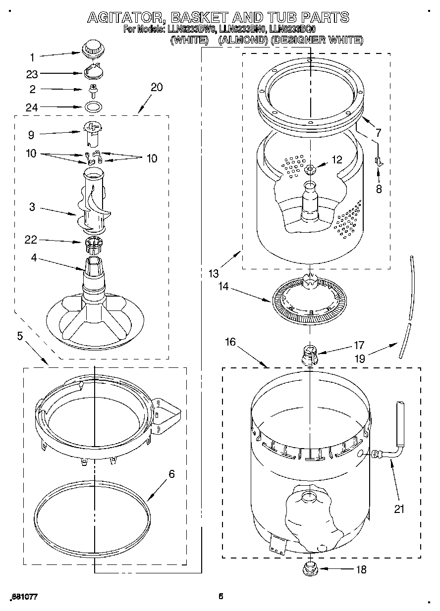 03 - AGITATOR, BASKET AND TUB