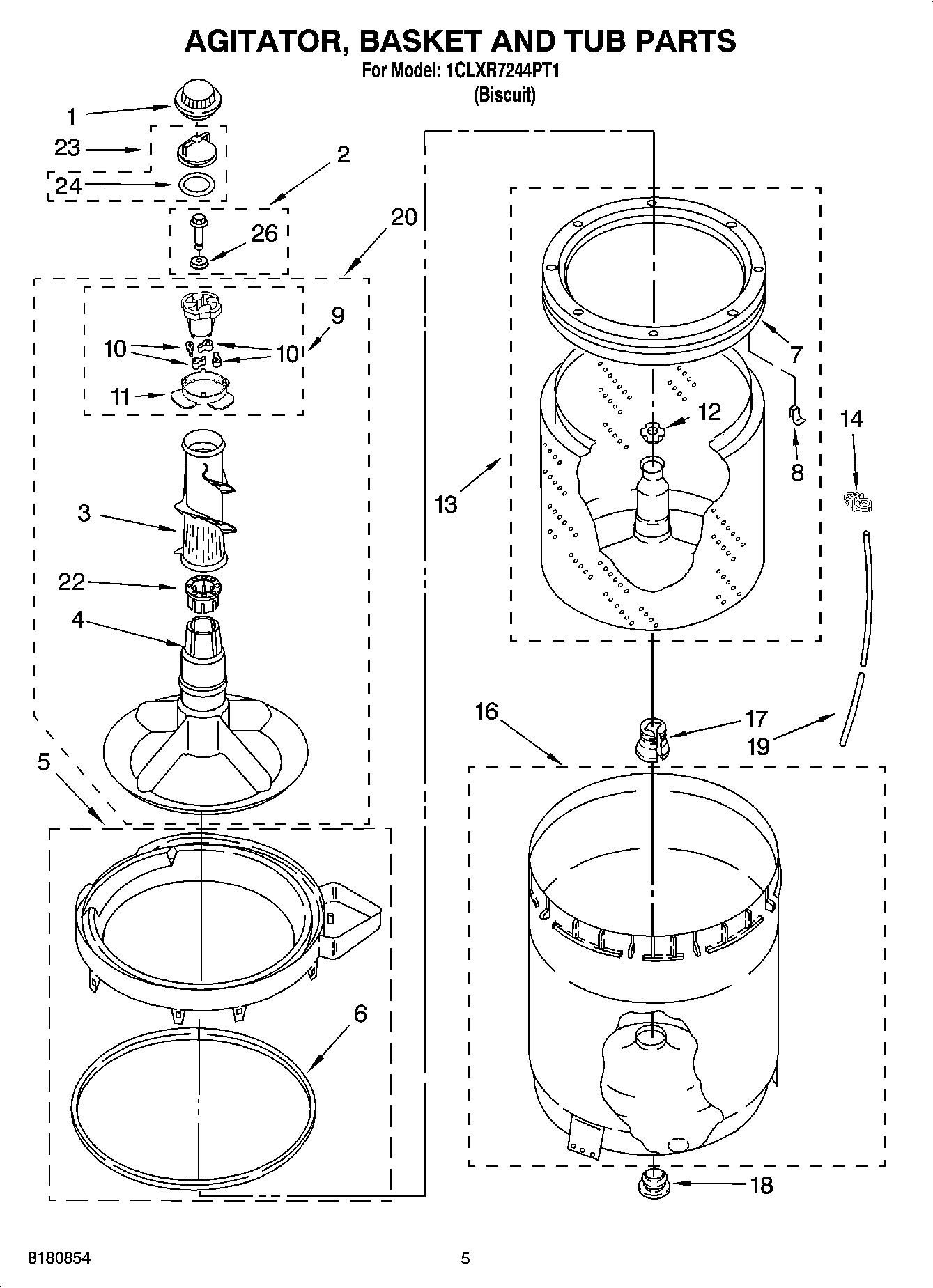 03 - AGITATOR, BASKET AND TUB PARTS