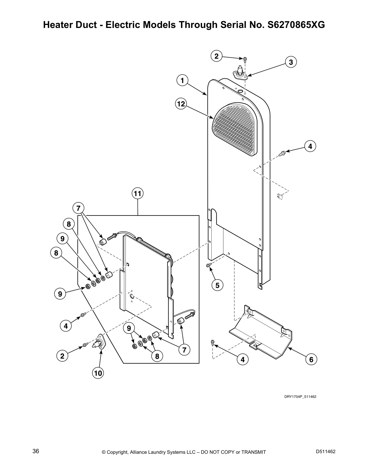 Heater Duct - Electric Models Through Serial No. S6270865XG