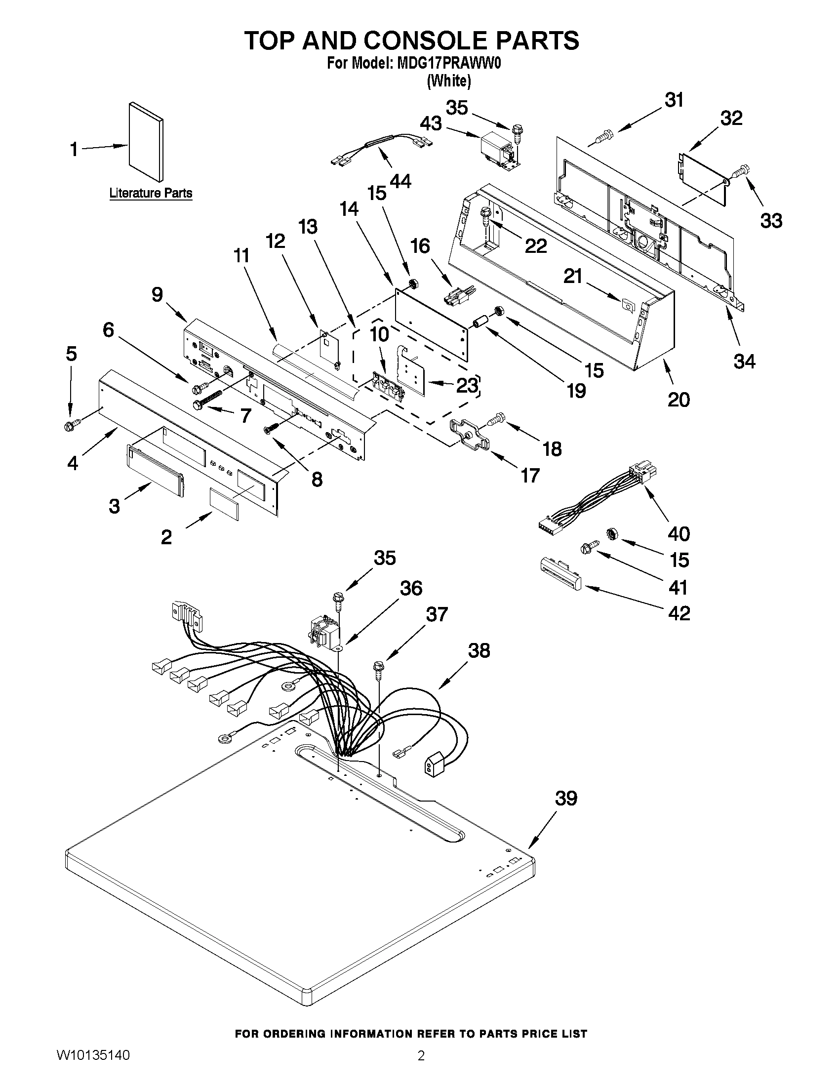 01 - TOP AND CONSOLE PARTS