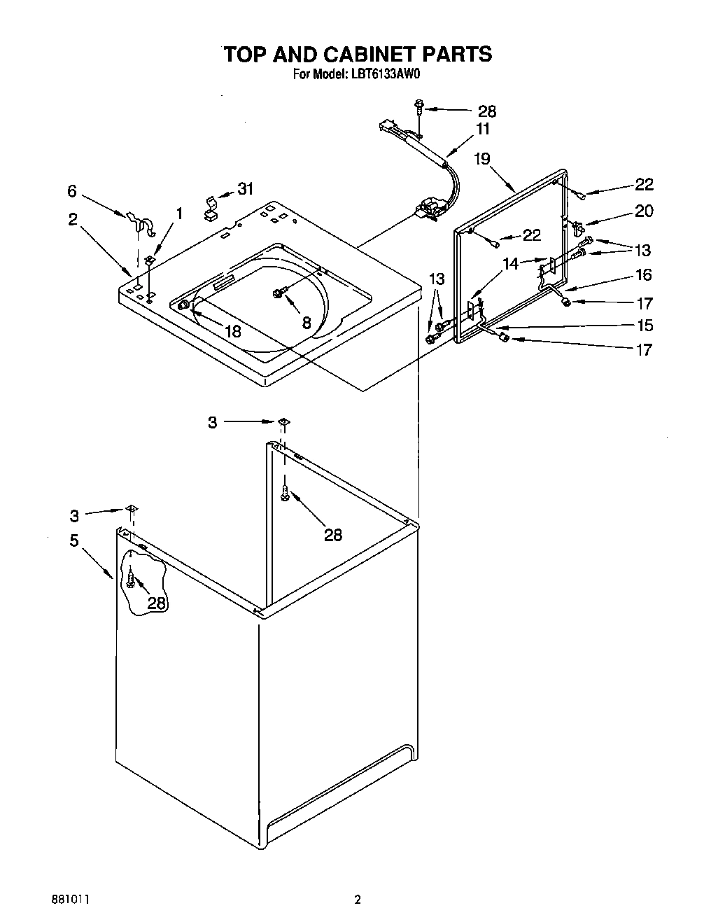02 - TOP AND CABINET, LIT/OPTIONAL