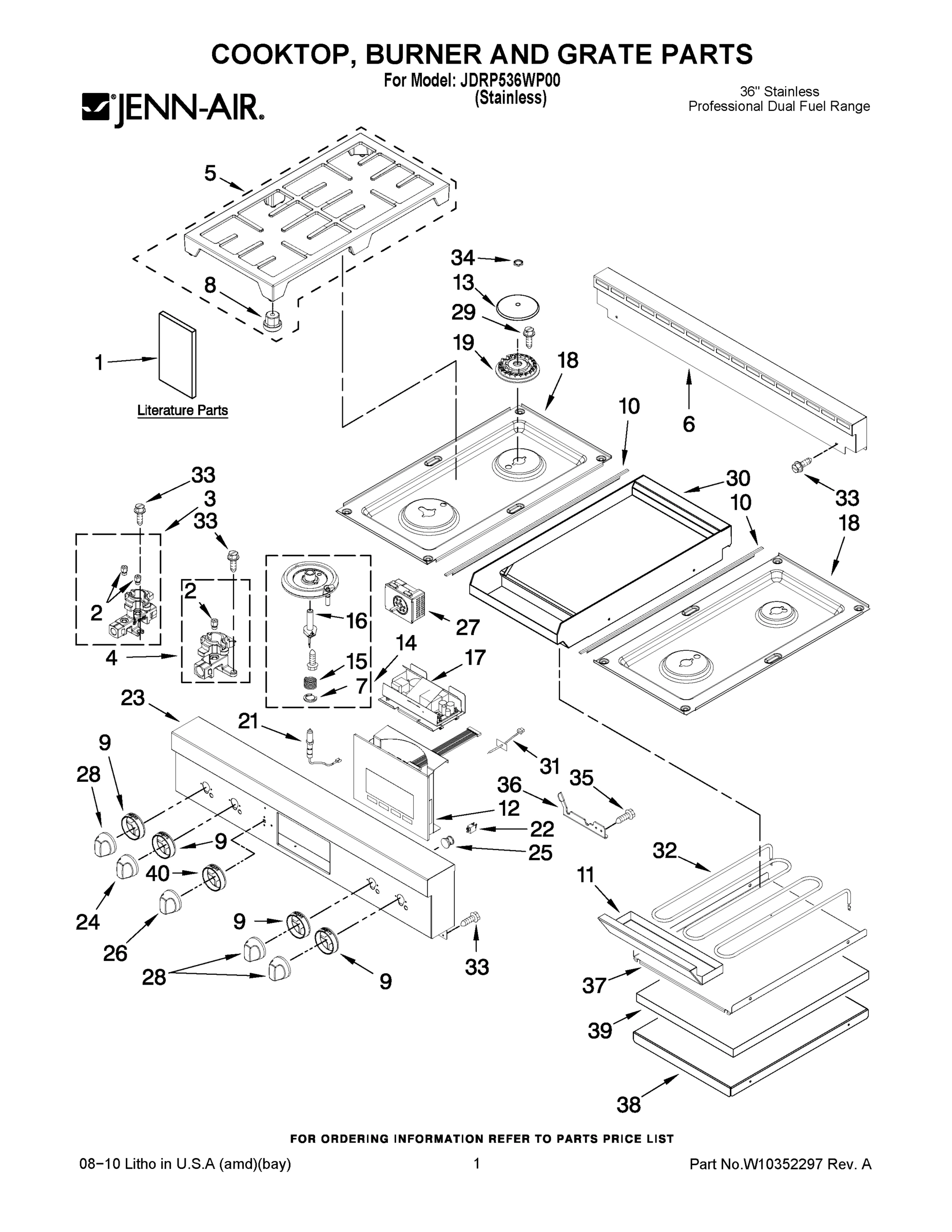 01 - COOKTOP, BURNER AND GRATE PARTS