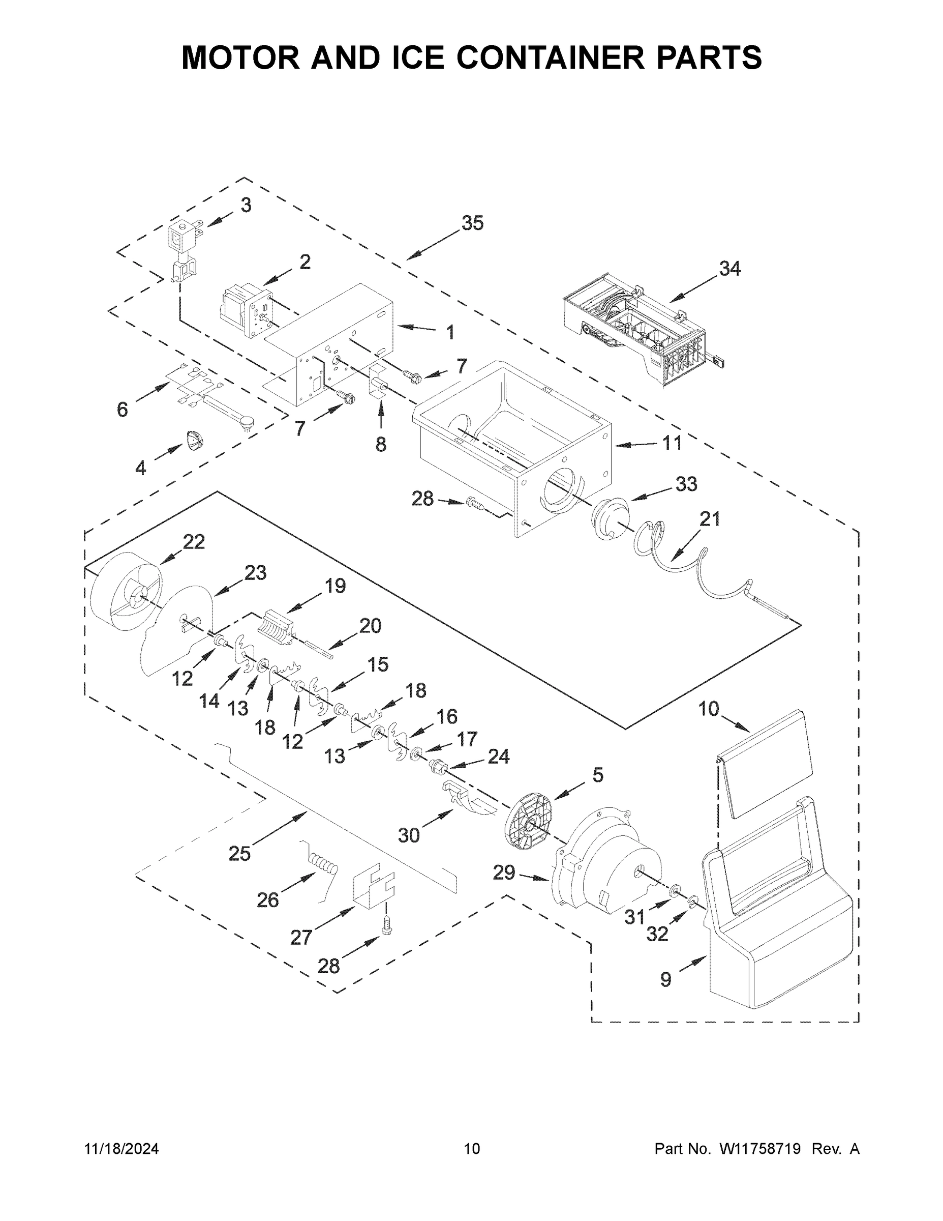 06 - MOTOR AND ICE CONTAINER PARTS