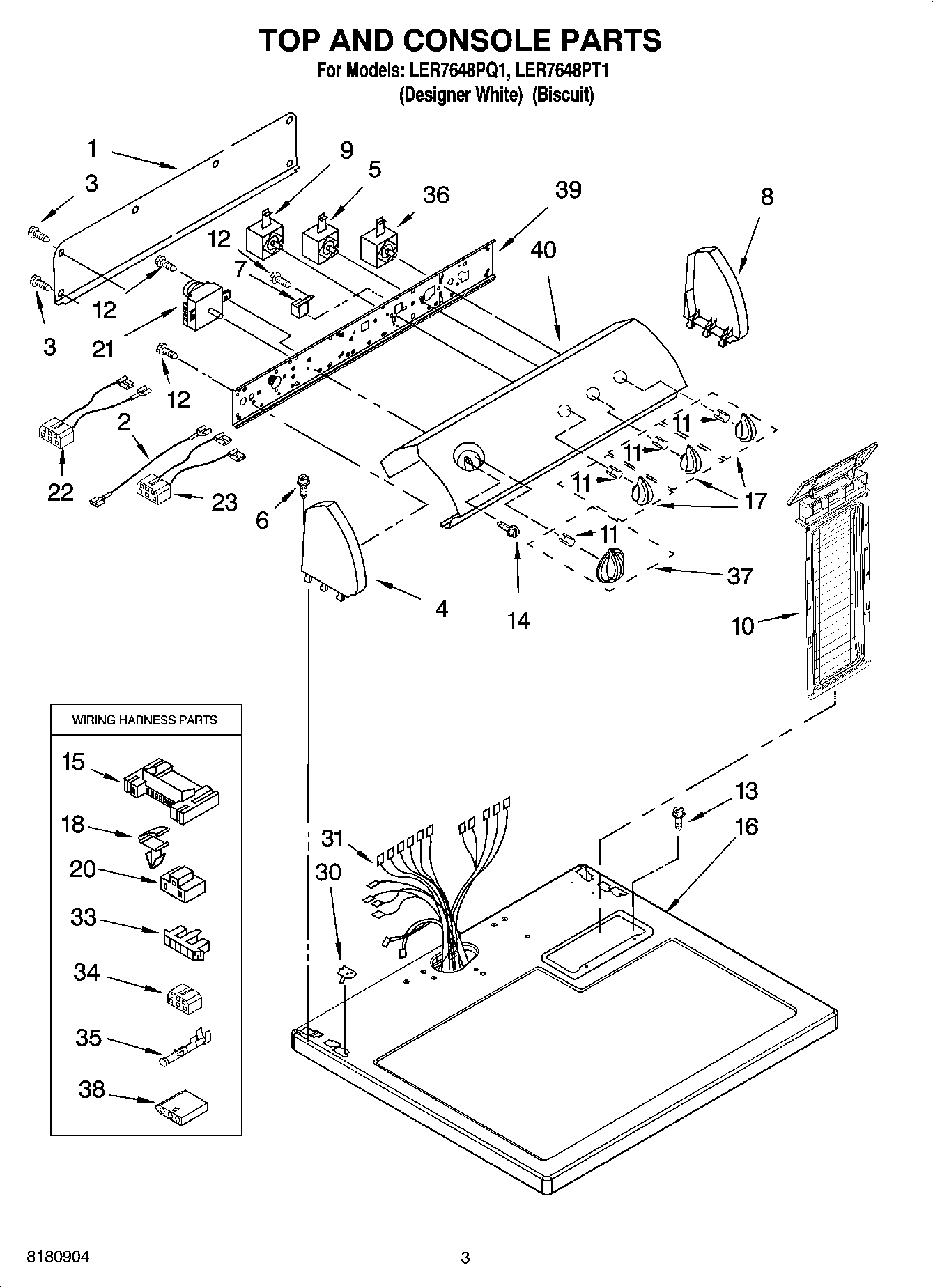 02 - TOP AND CONSOLE PARTS