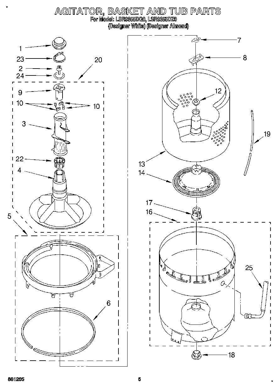 04 - AGITATOR, BASKET AND TUB