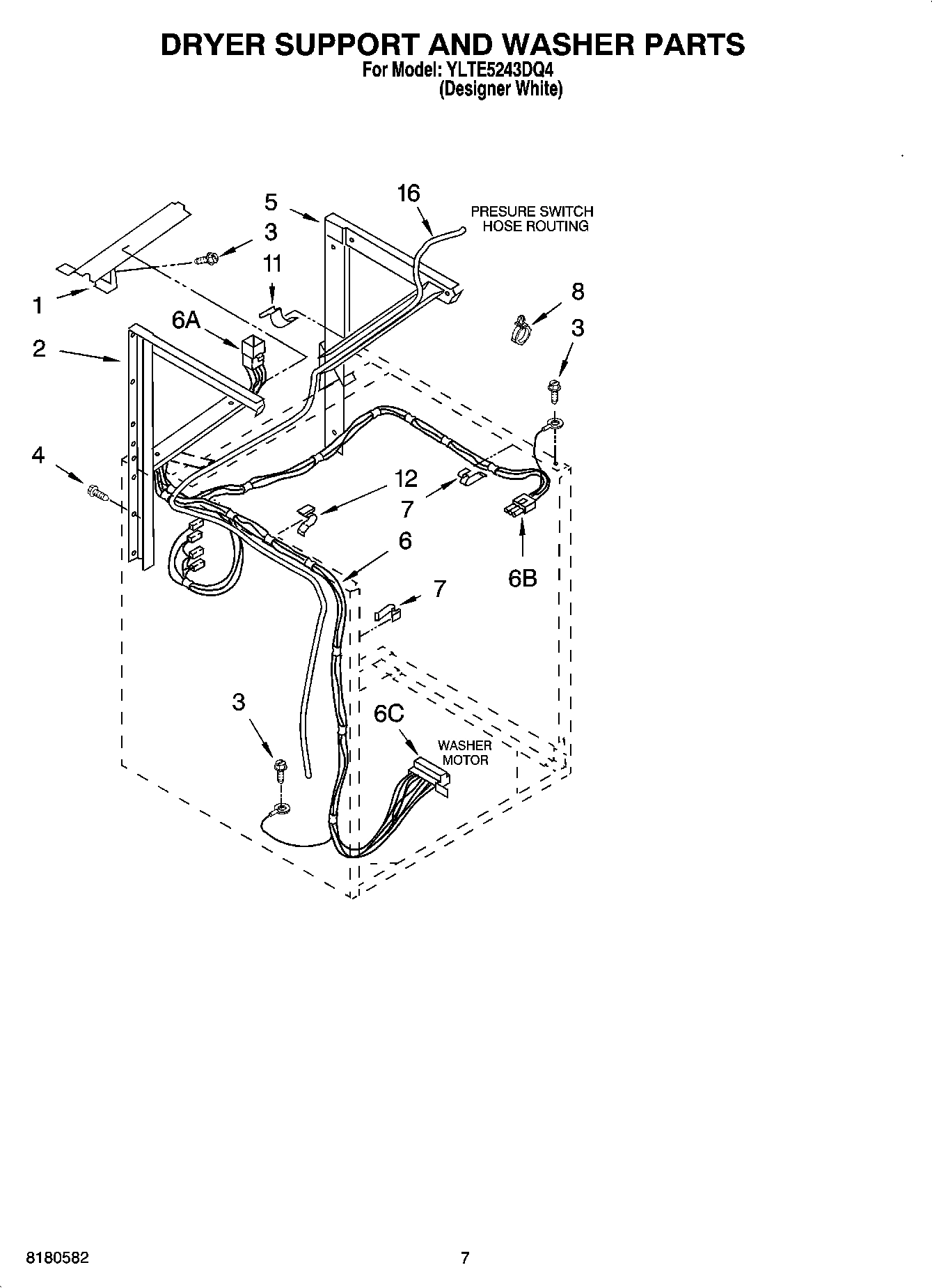 05 - DRYER SUPPORT AND WASHER PARTS
