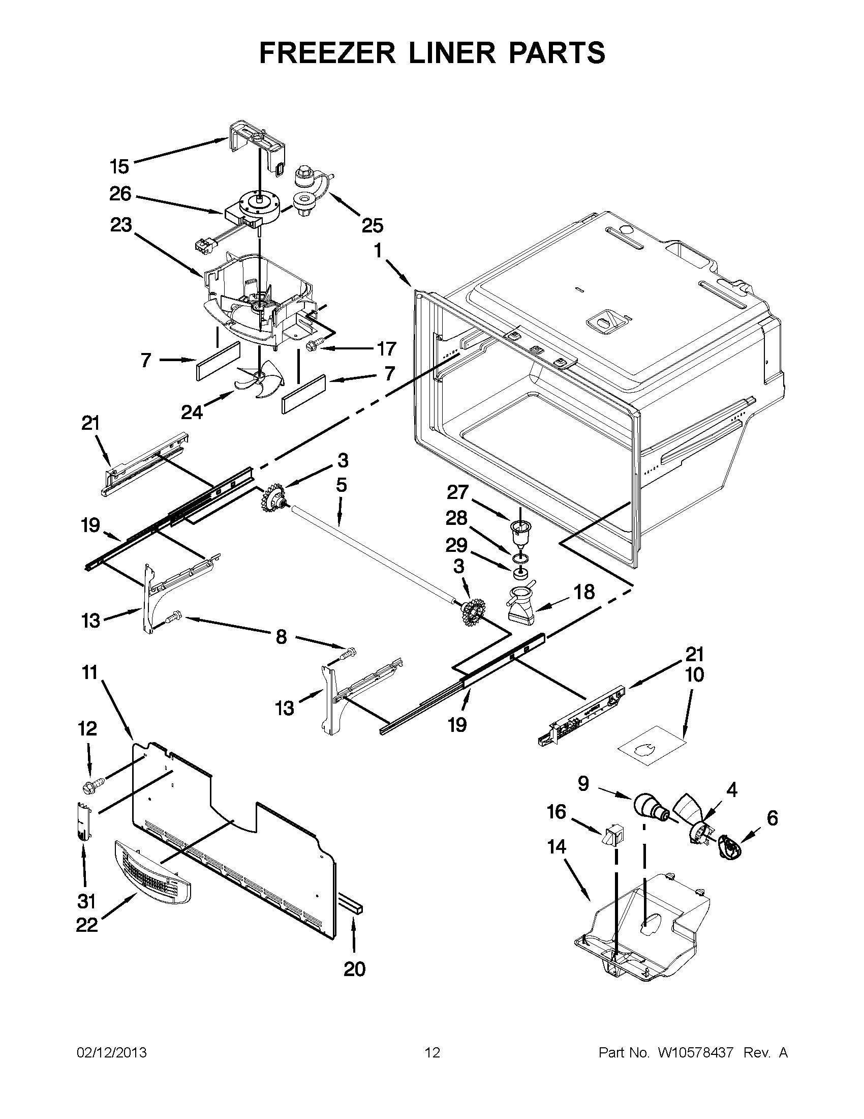 06 - FREEZER LINER PARTS