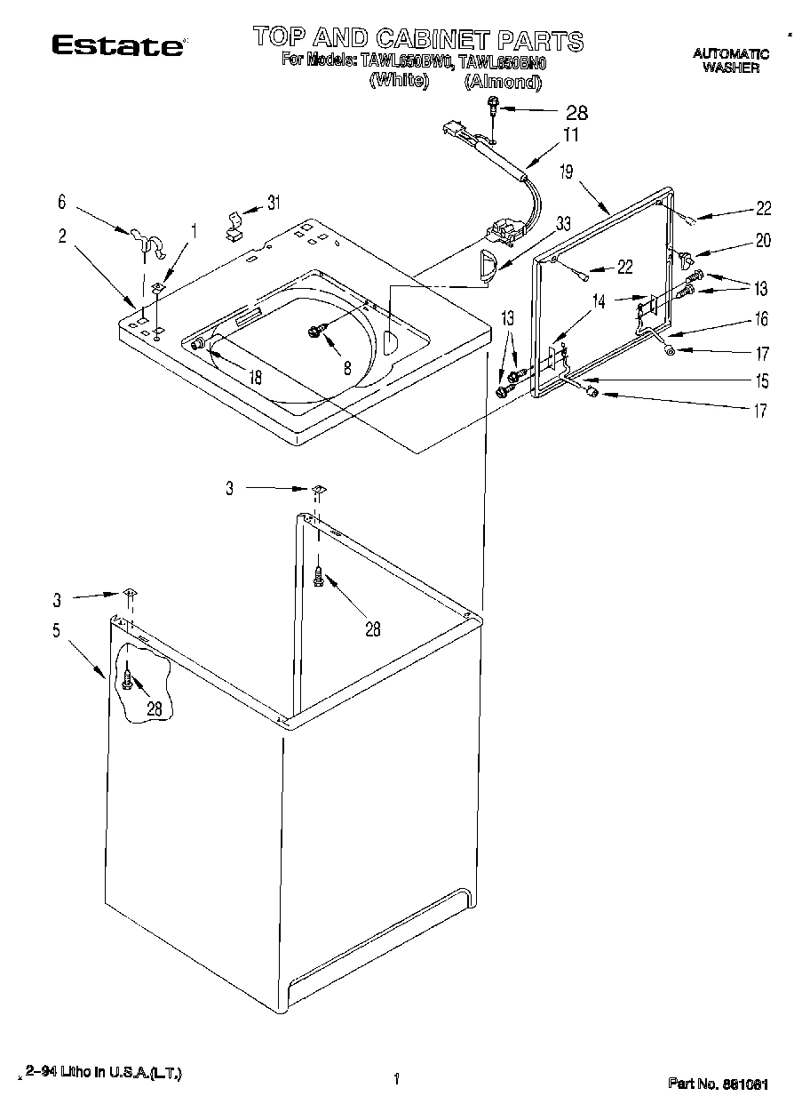 01 - TOP AND CABINET, LIT/OPTIONAL