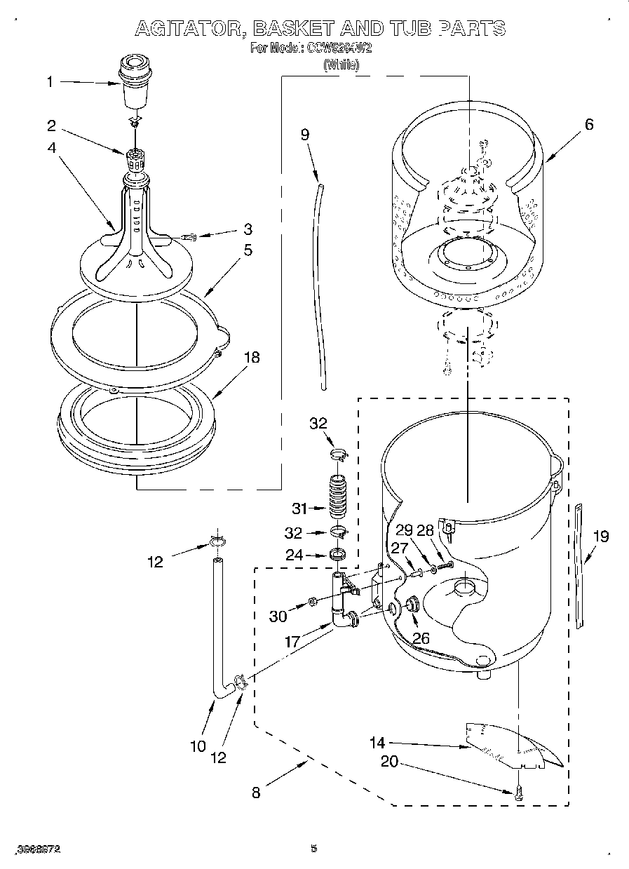 03 - AGITATOR, BASKET AND TUB